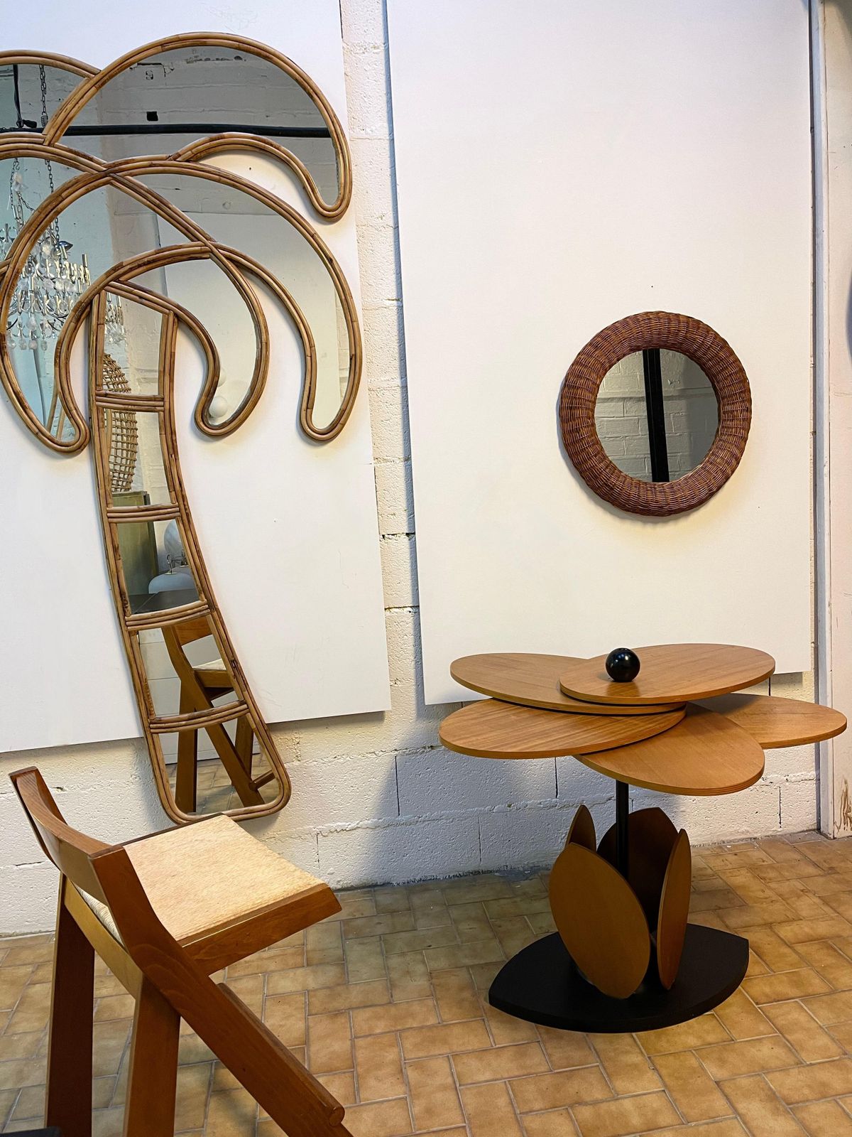 photo for sale Wood Flower Modular Table. Italy, 1980s