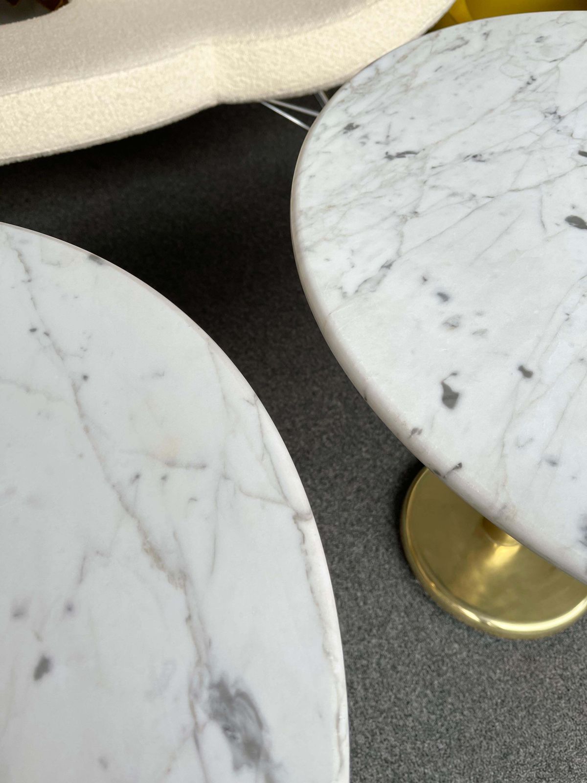 photo furniture Pair Of Brass And Marble Side Table, Italy, 1970s