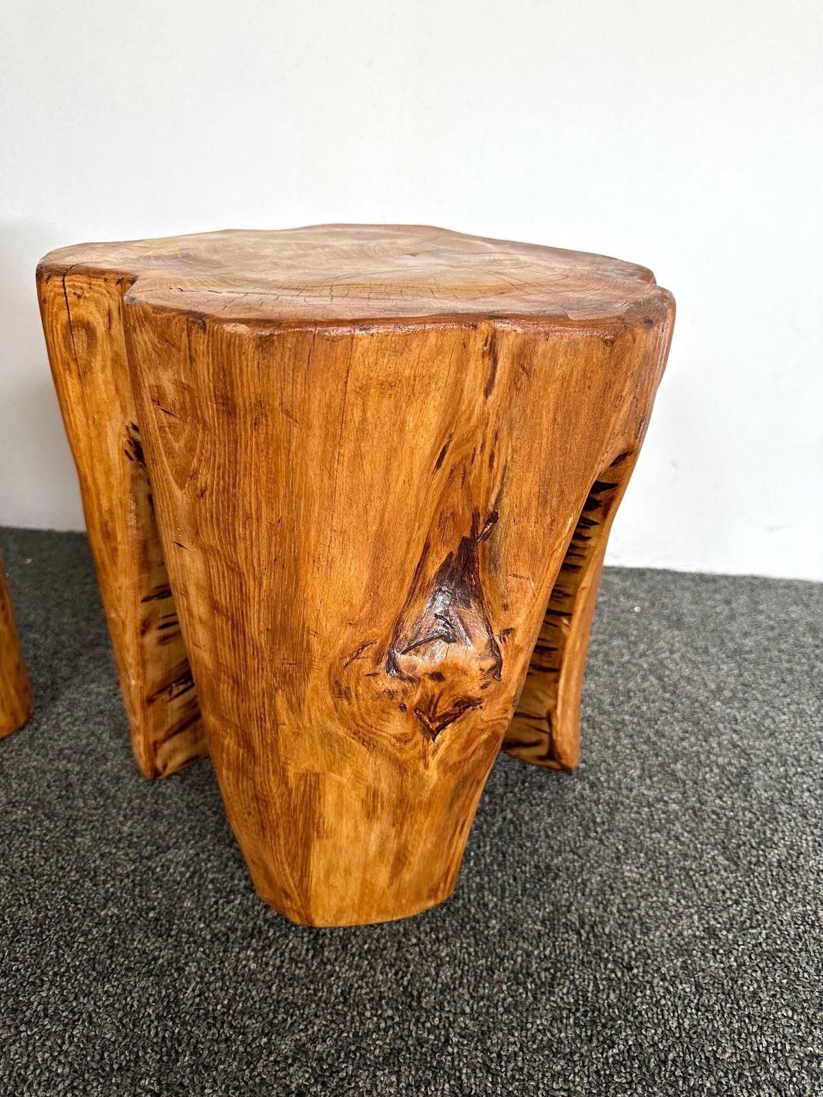 3250.0 Pair Of Massive Walnut Wood Side Tables. France, 1960s photo