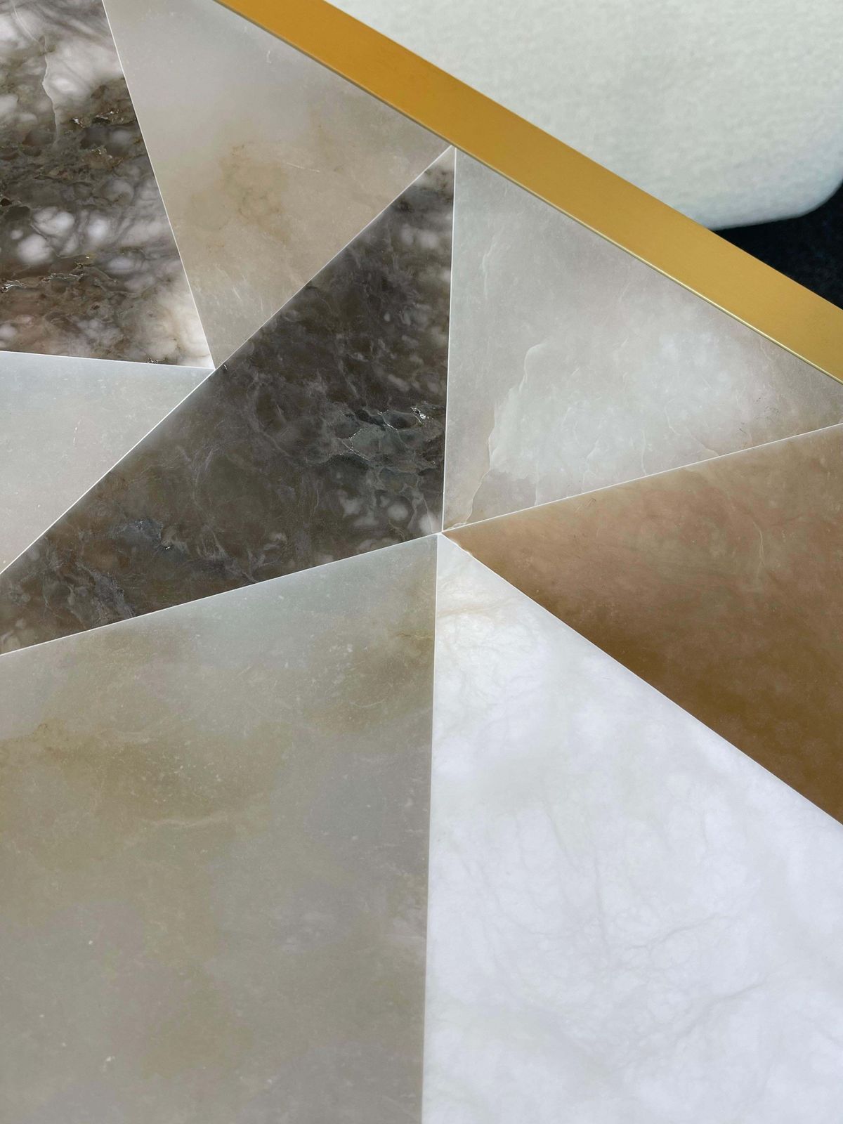 Contemporary Pair Of Brass Cube Tables Alabaster By Antonio Cagianelli, Italy photo buy