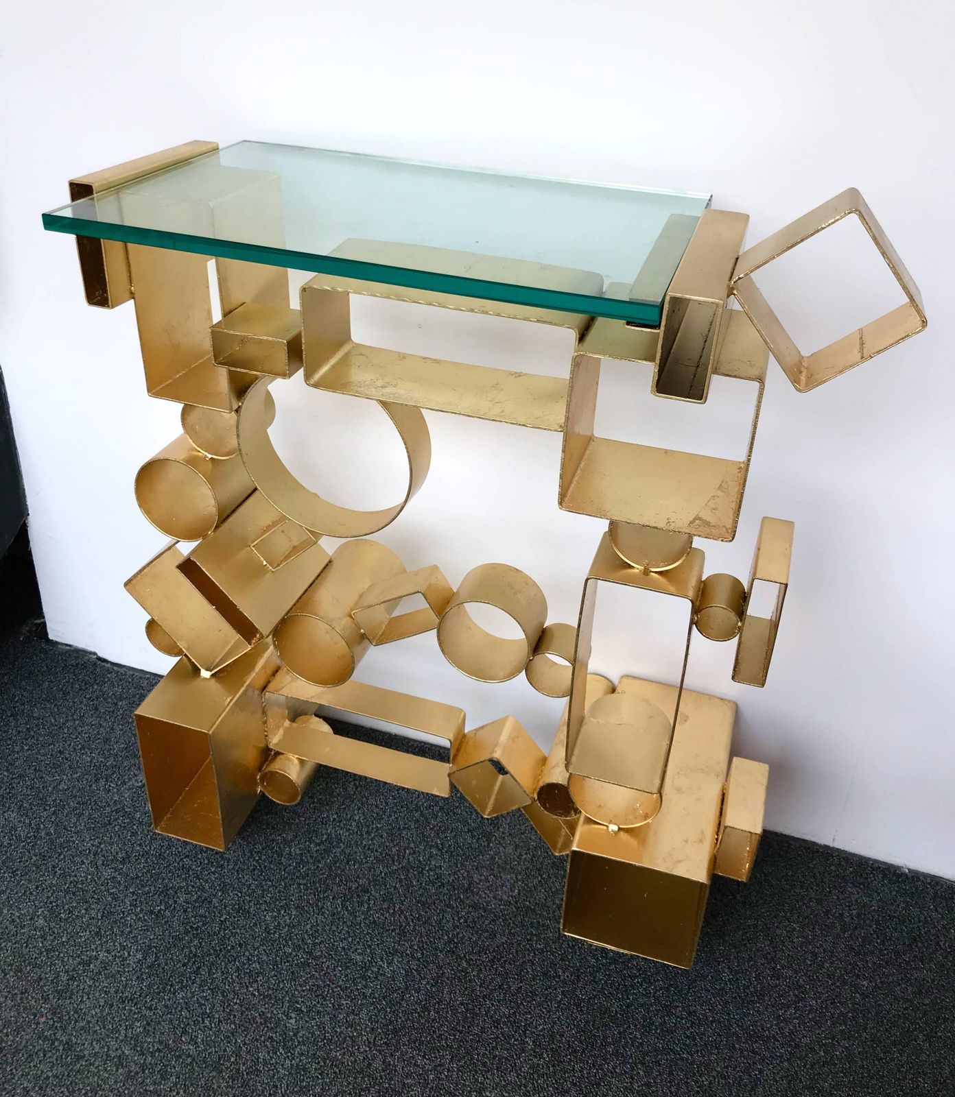 Contemporary Pair Of Console Geometry By Antonio Cagianelli, Italy photo for sale