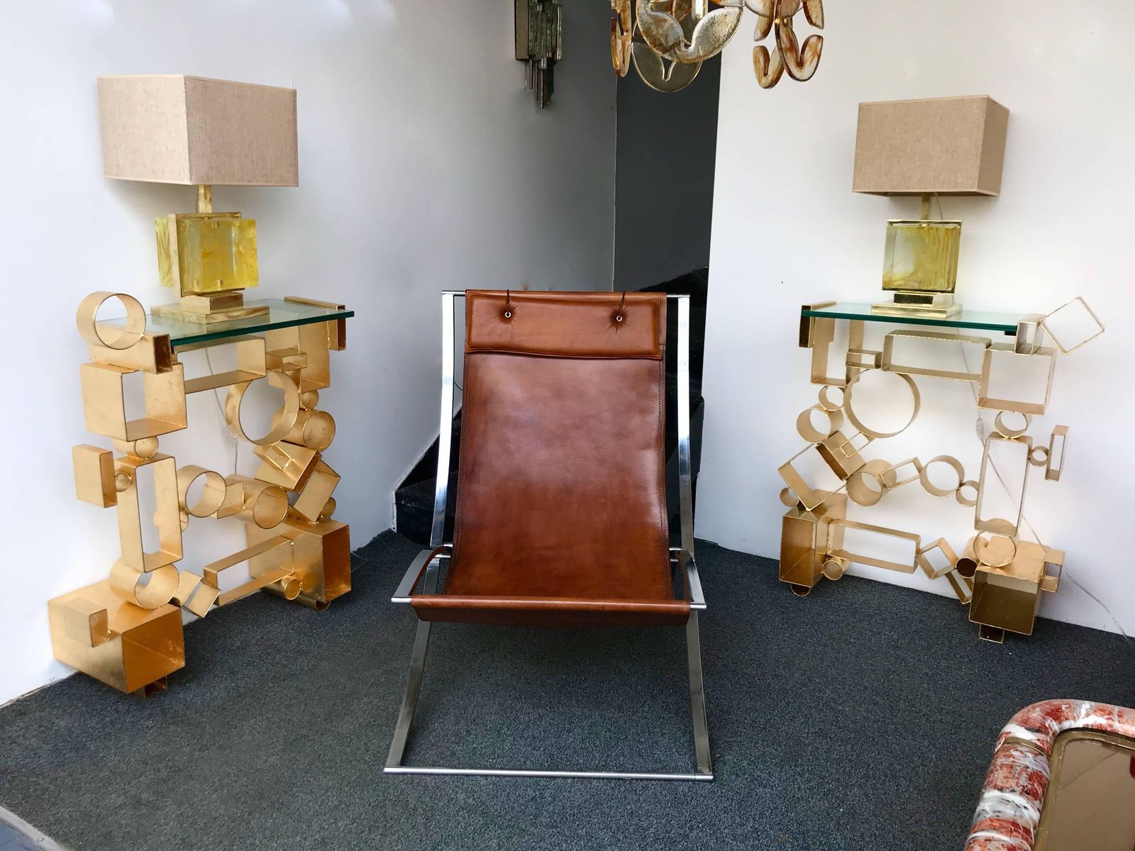 Contemporary Pair Of Console Geometry By Antonio Cagianelli, Italy photo vinterior