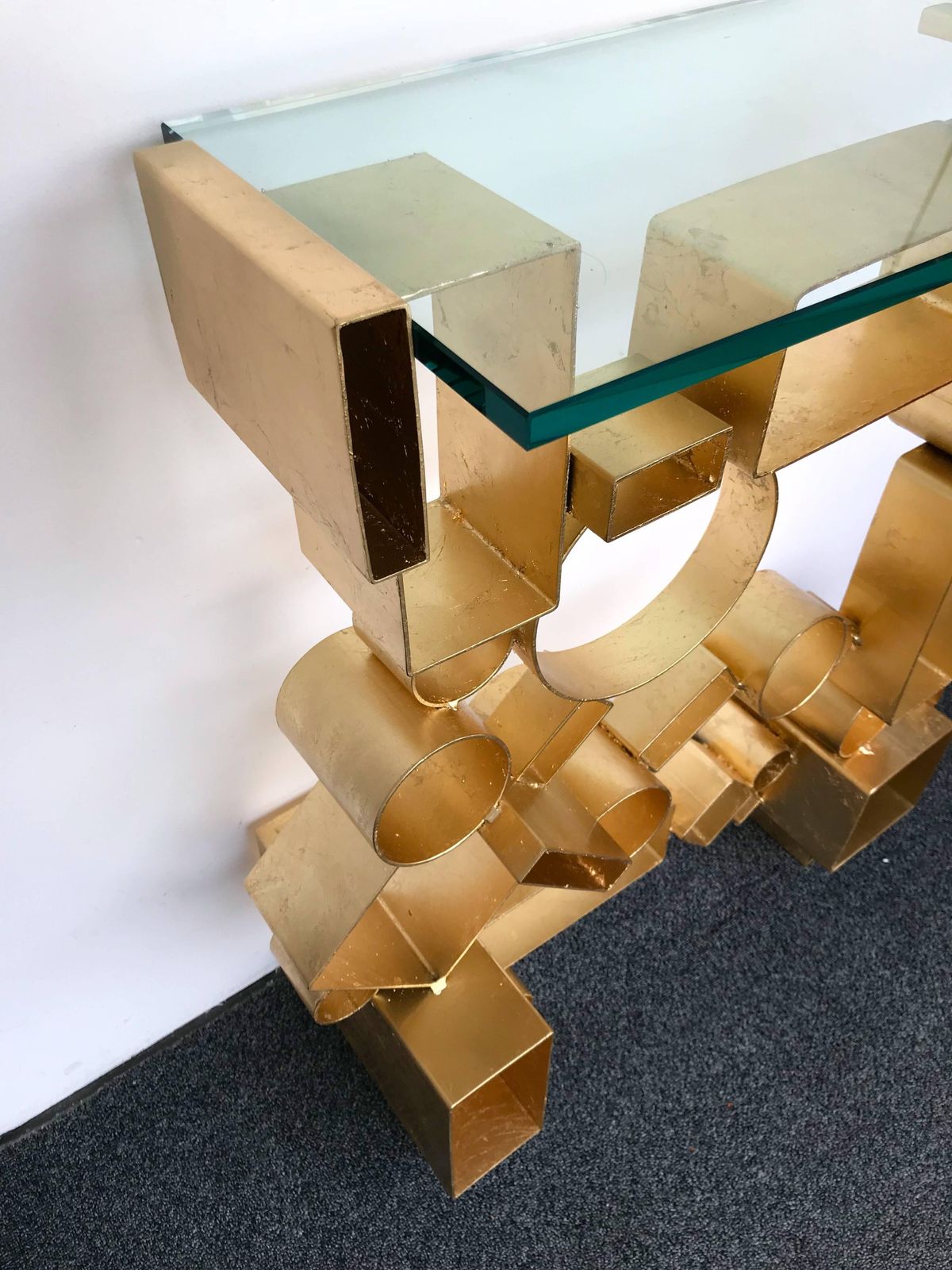 10263.0 Contemporary Pair Of Console Geometry By Antonio Cagianelli, Italy photo