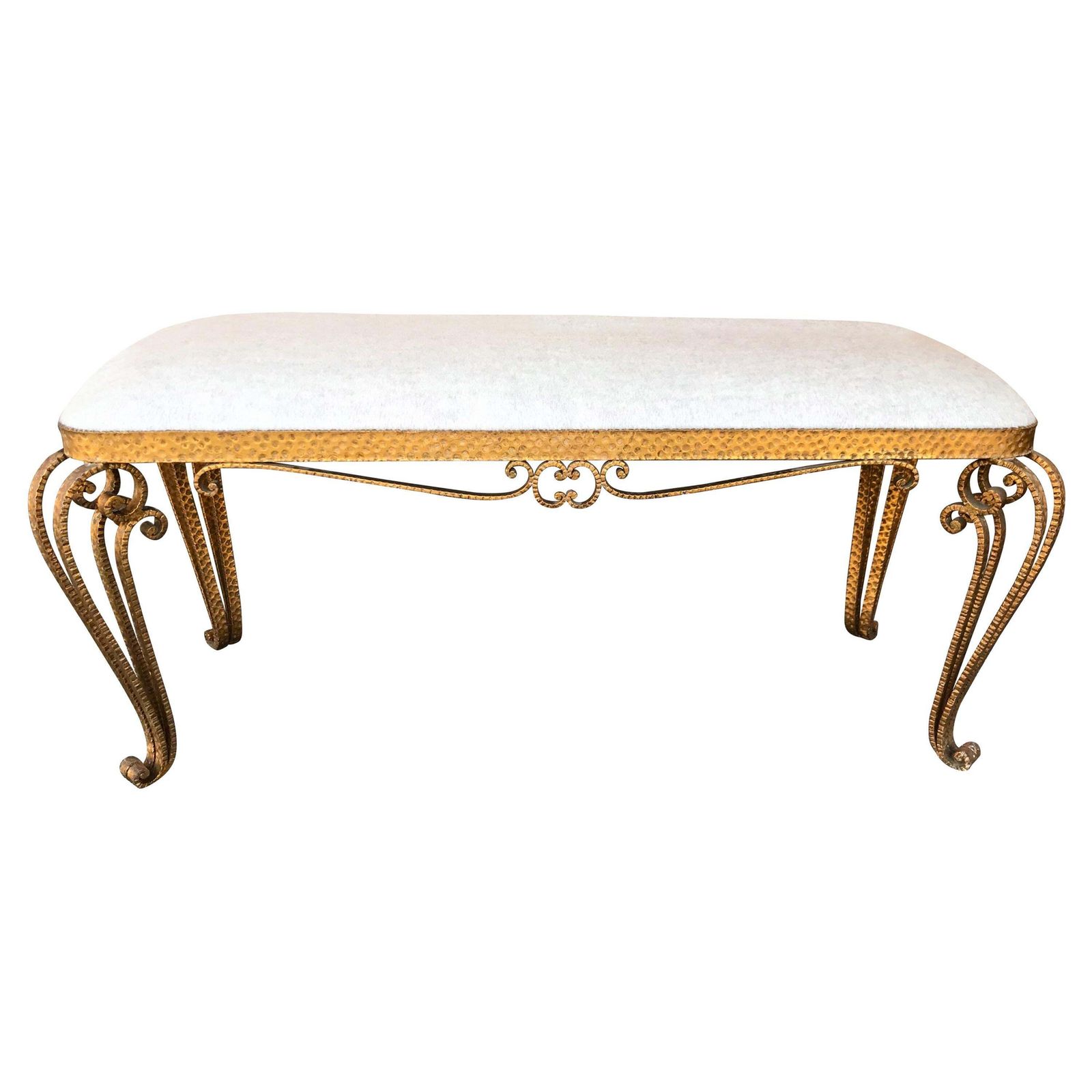 Bench Iron Gold Leaf By Pier Luigi Colli, Italy, 1950s