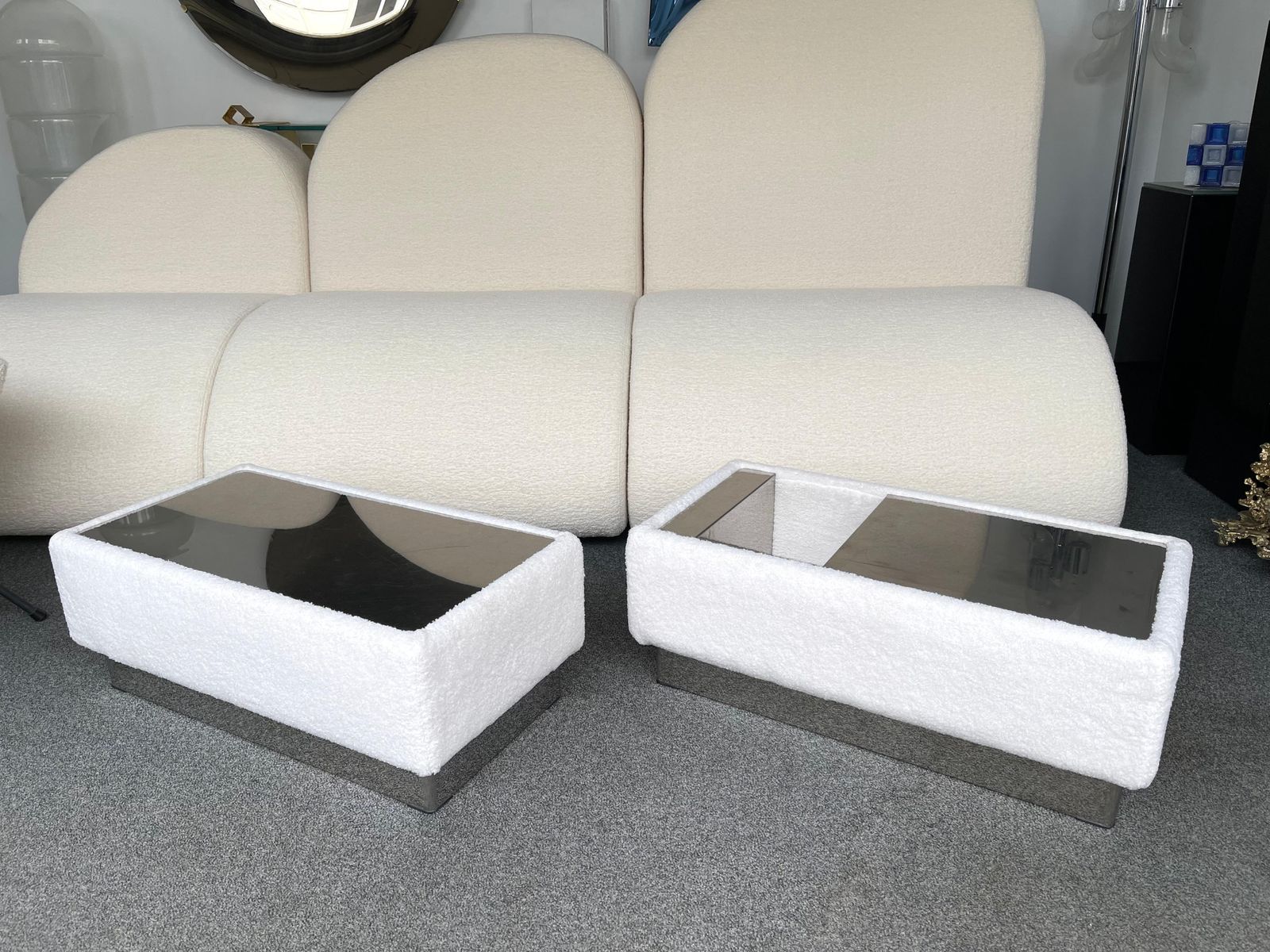 photo for sale Pair Of Side Tables Kenthia By Ernesto Radaelli For Saporiti, Italy, 1970s
