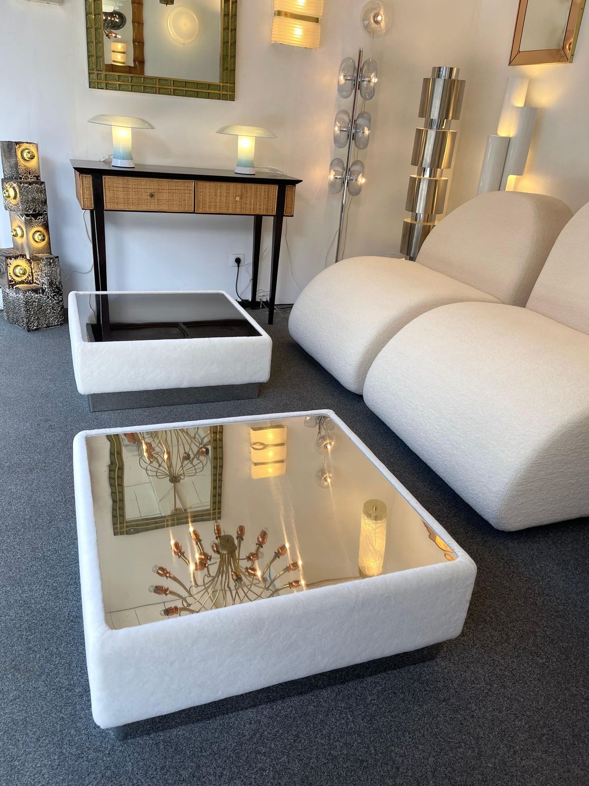 photo for sale Pair Of Tables Kenthia By Ernesto Radaelli For Saporiti, Italy, 1970s