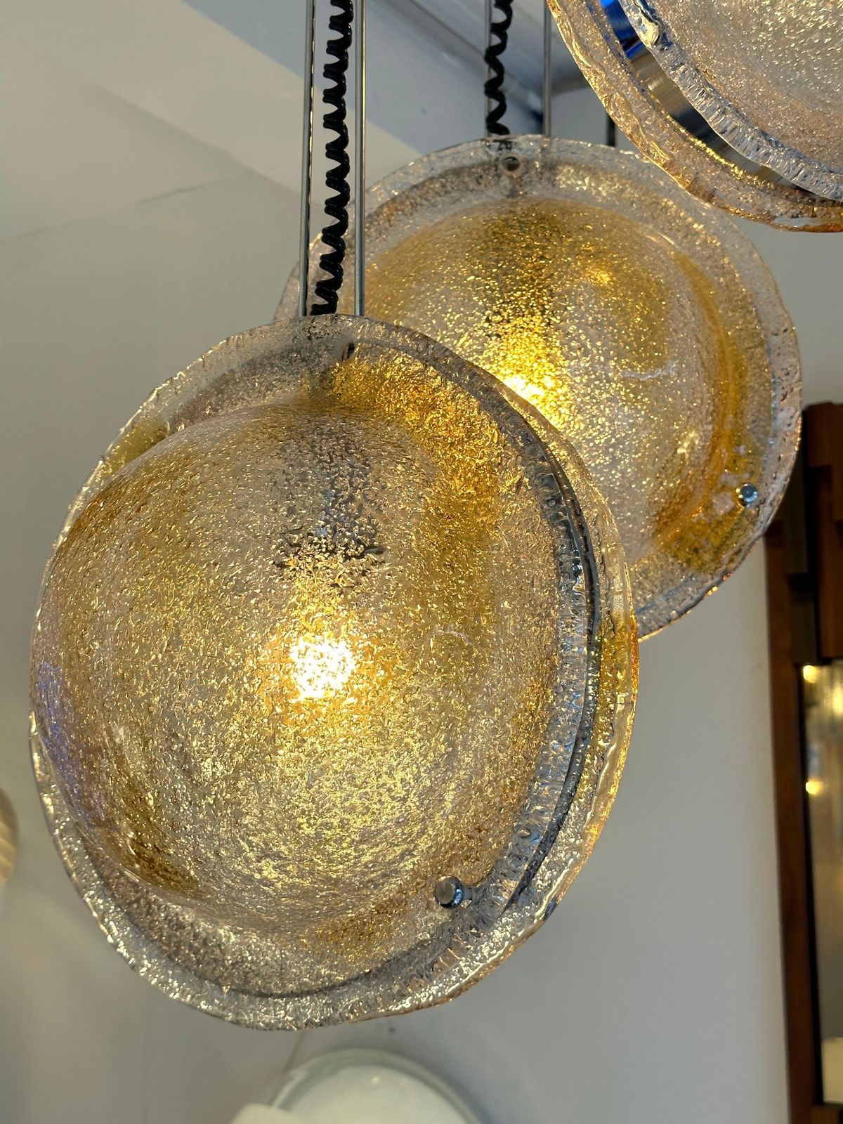 Planetarium Chandelier Amber Murano Glass And Metal By Veart, Italy, 1970s photo 5987.0