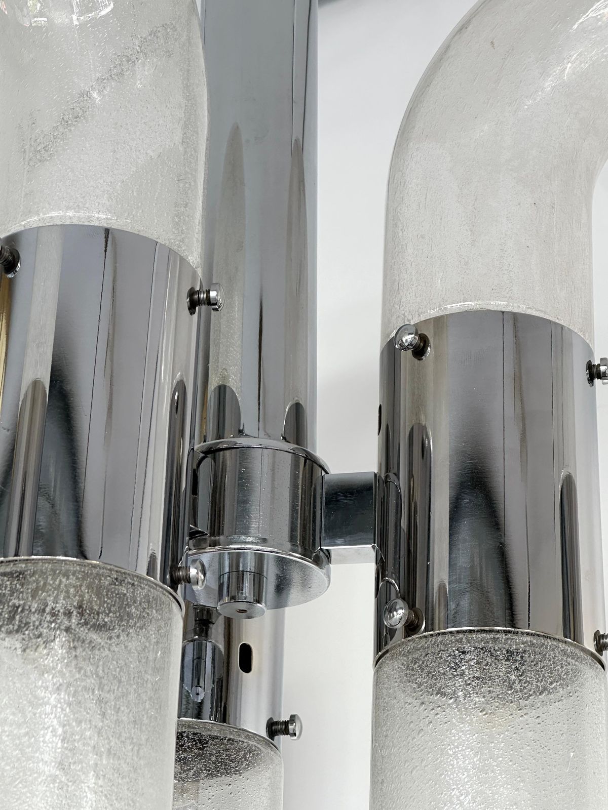 photo for sale Chandelier Murano Glass And Metal By Aldo Nason For Mazzega, Italy, 1970s