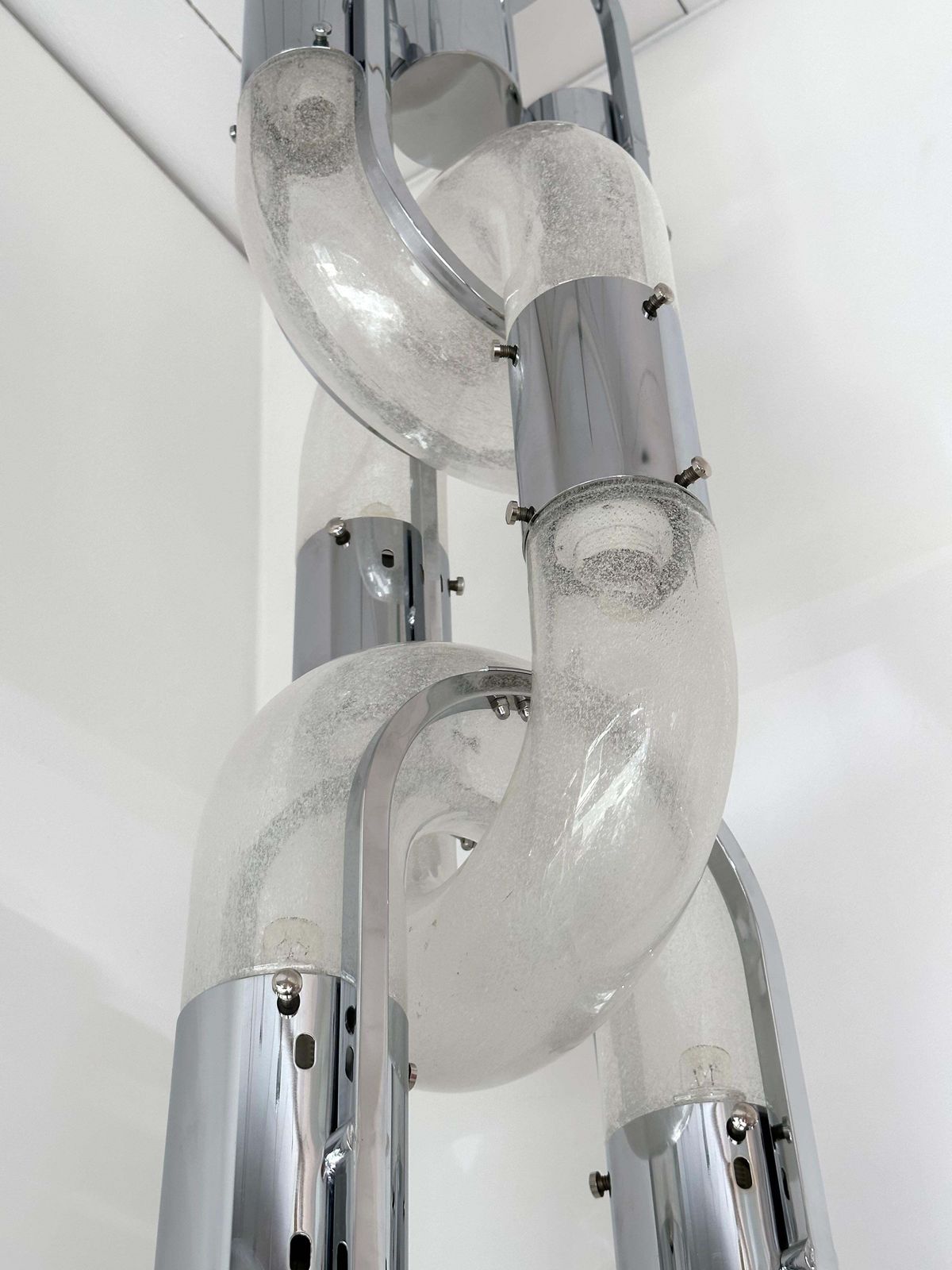 Chandelier Murano Glass And Metal By Aldo Nason For Mazzega, Italy, 1970s photo vintage