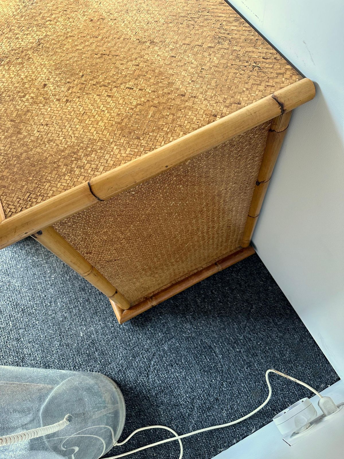 Furniture Bamboo Rattan Brass Chest Of Drawers By Vivai Del Sud. Italy, 1970s photo