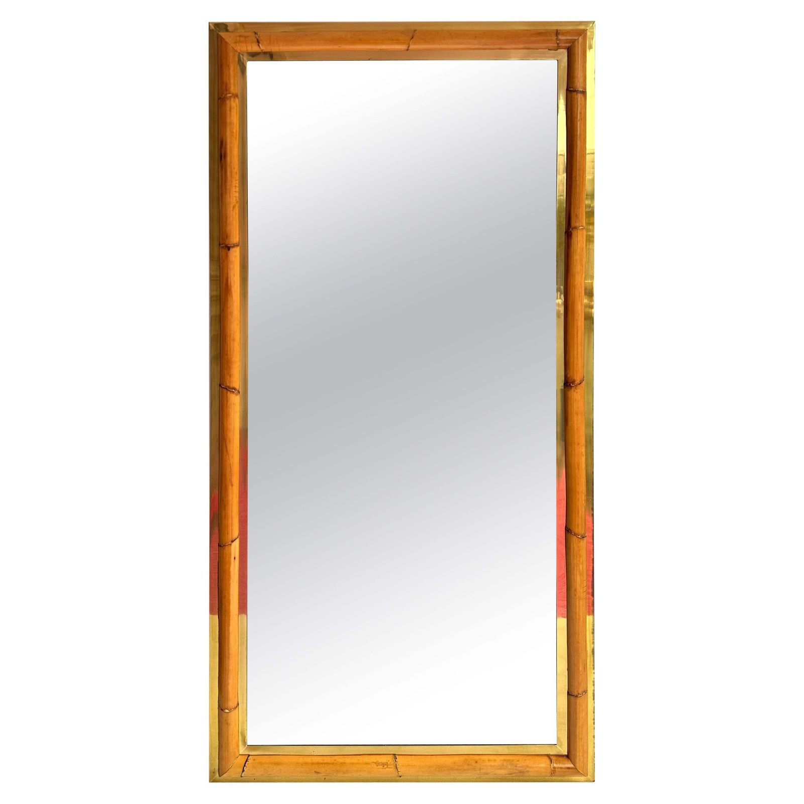 Mirror Bamboo And Brass, Galerie Maison Et Jardin, France, 1970s