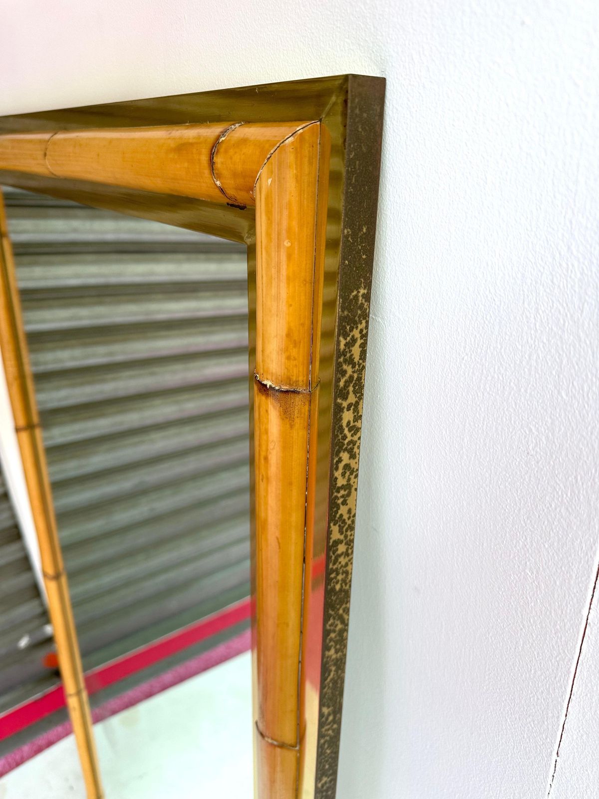 Mirror Bamboo And Brass, Galerie Maison Et Jardin, France, 1970s photo vinterior