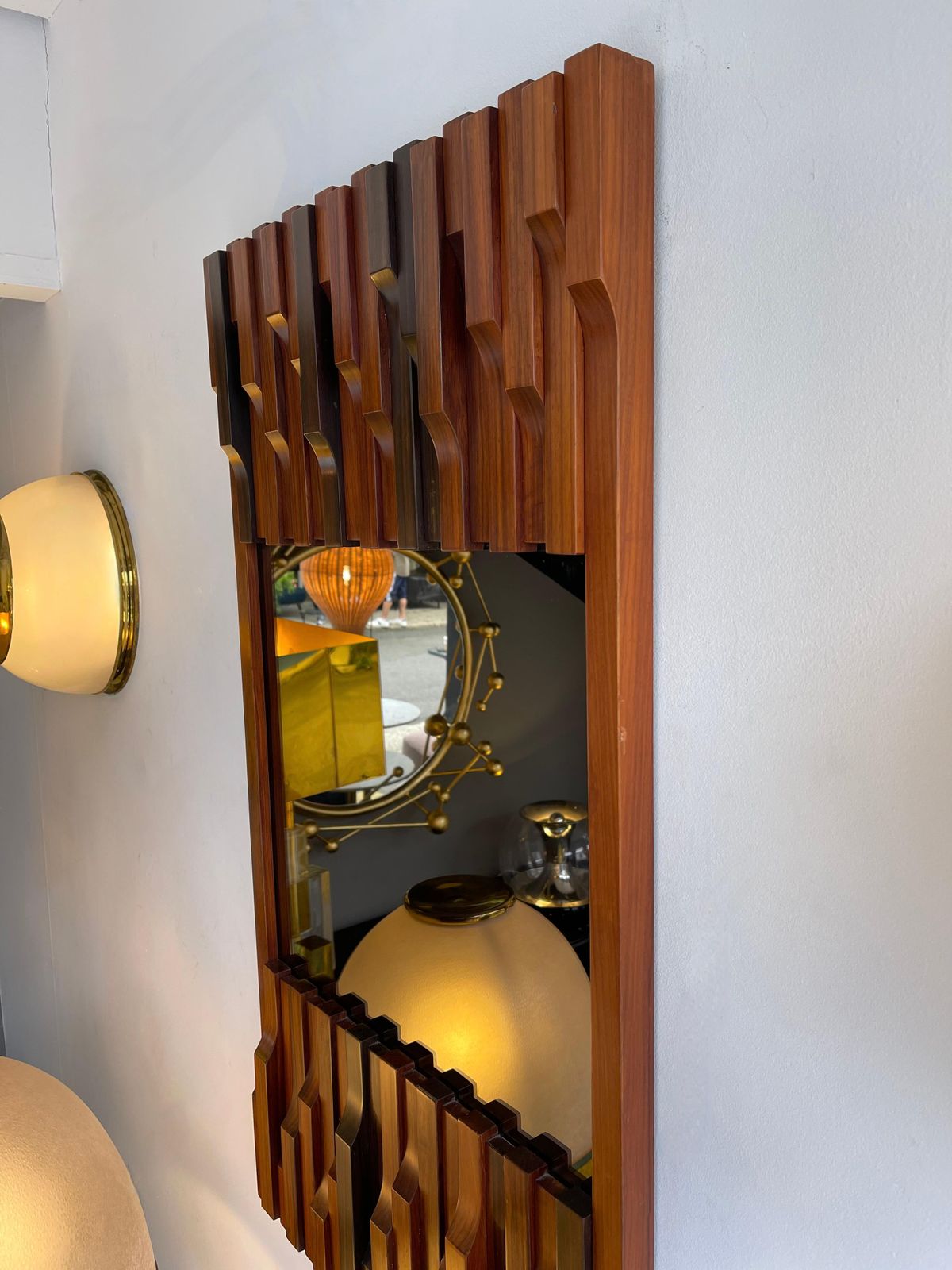 3421.0 Wood Mirror By Luciano Frigerio. Italy, 1970s photo