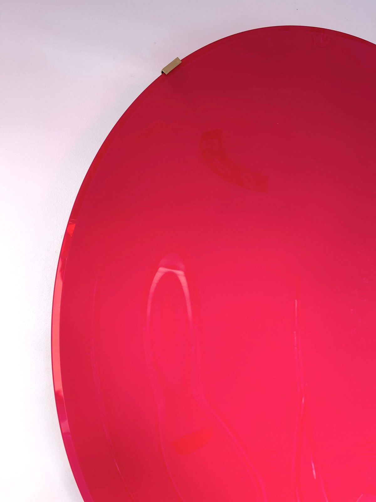 Home Decor Large Contemporary Curve Concave Pink Mat Mirror, Italy photo