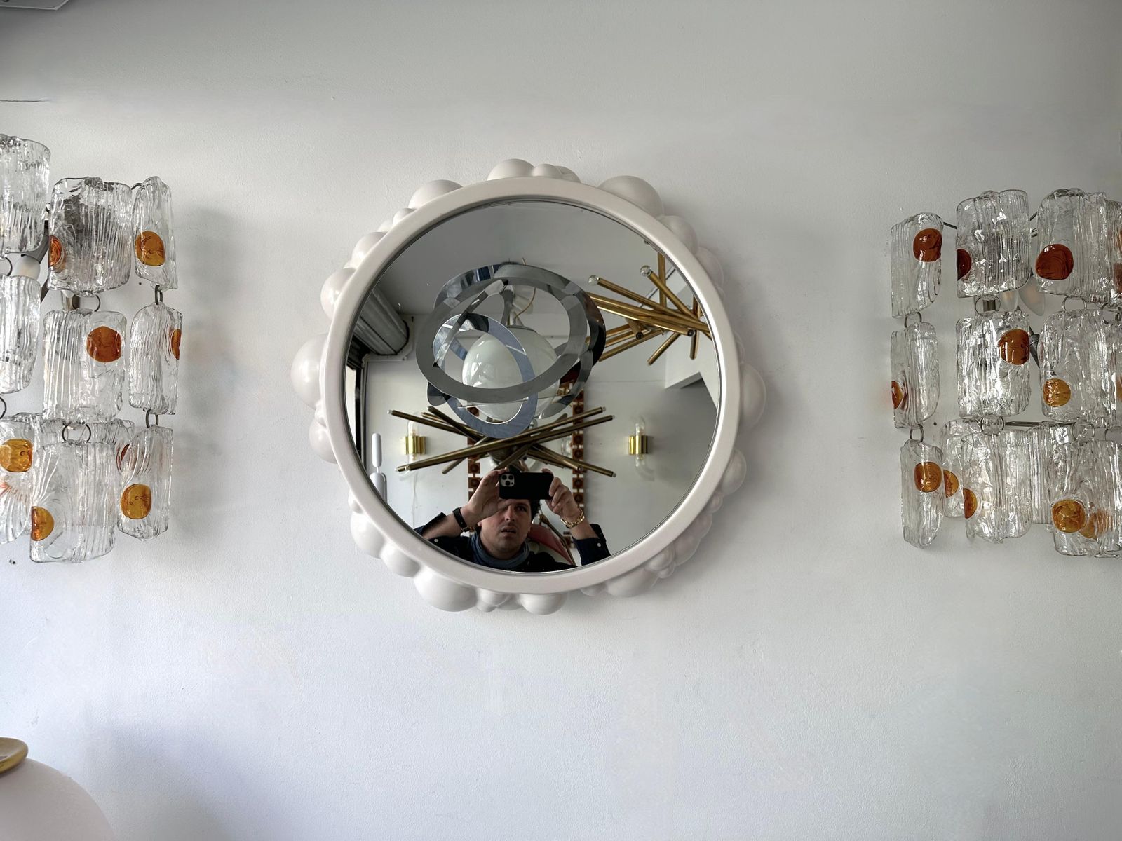 4105.0 Contemporary Bubble Atomo Ceramic Mirror By Antonio Cagianelli, Italy photo