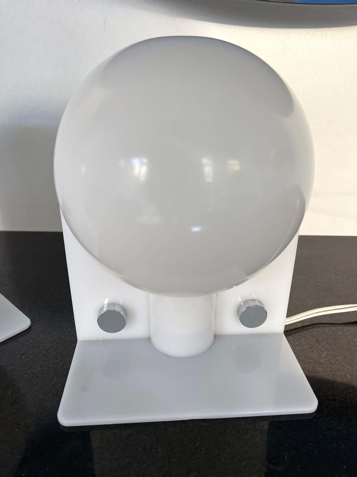 Pair Of Lucite Lamps Sirio By Brazzoni Lampa For Harvey Guzzini. Italy, 1970s photo vintage