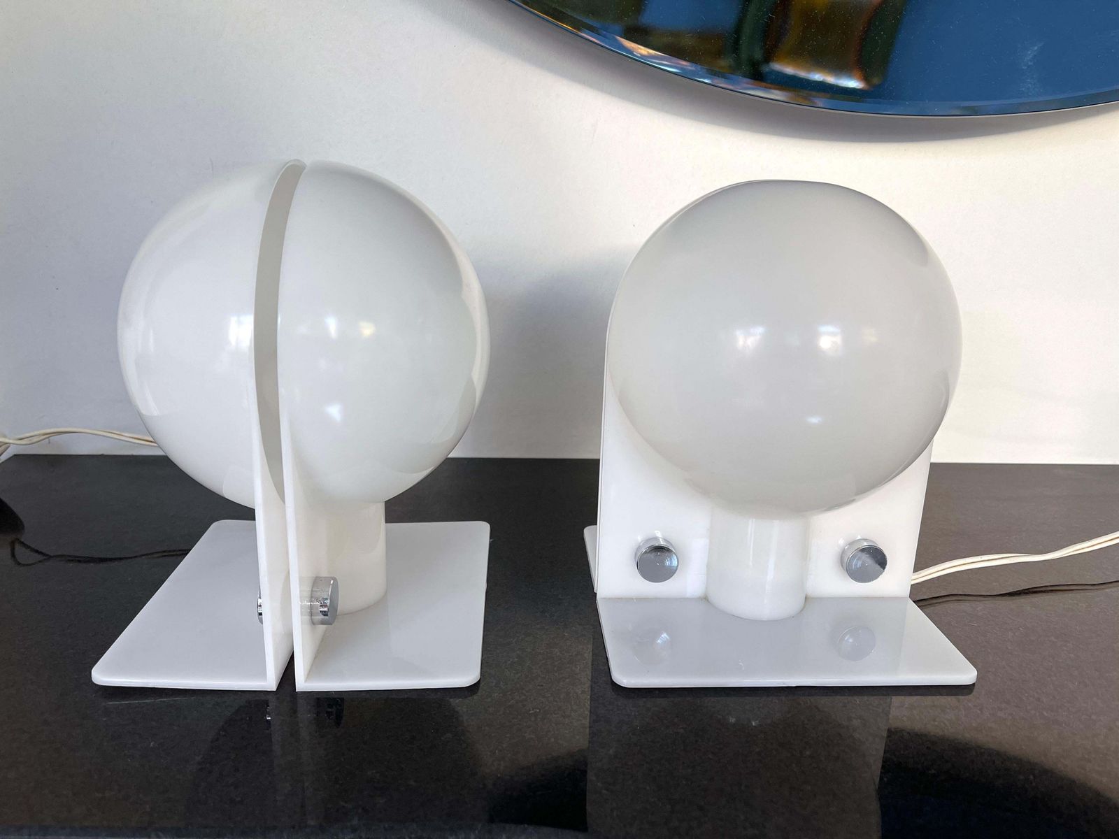 photo furniture Pair Of Lucite Lamps Sirio By Brazzoni Lampa For Harvey Guzzini. Italy, 1970s