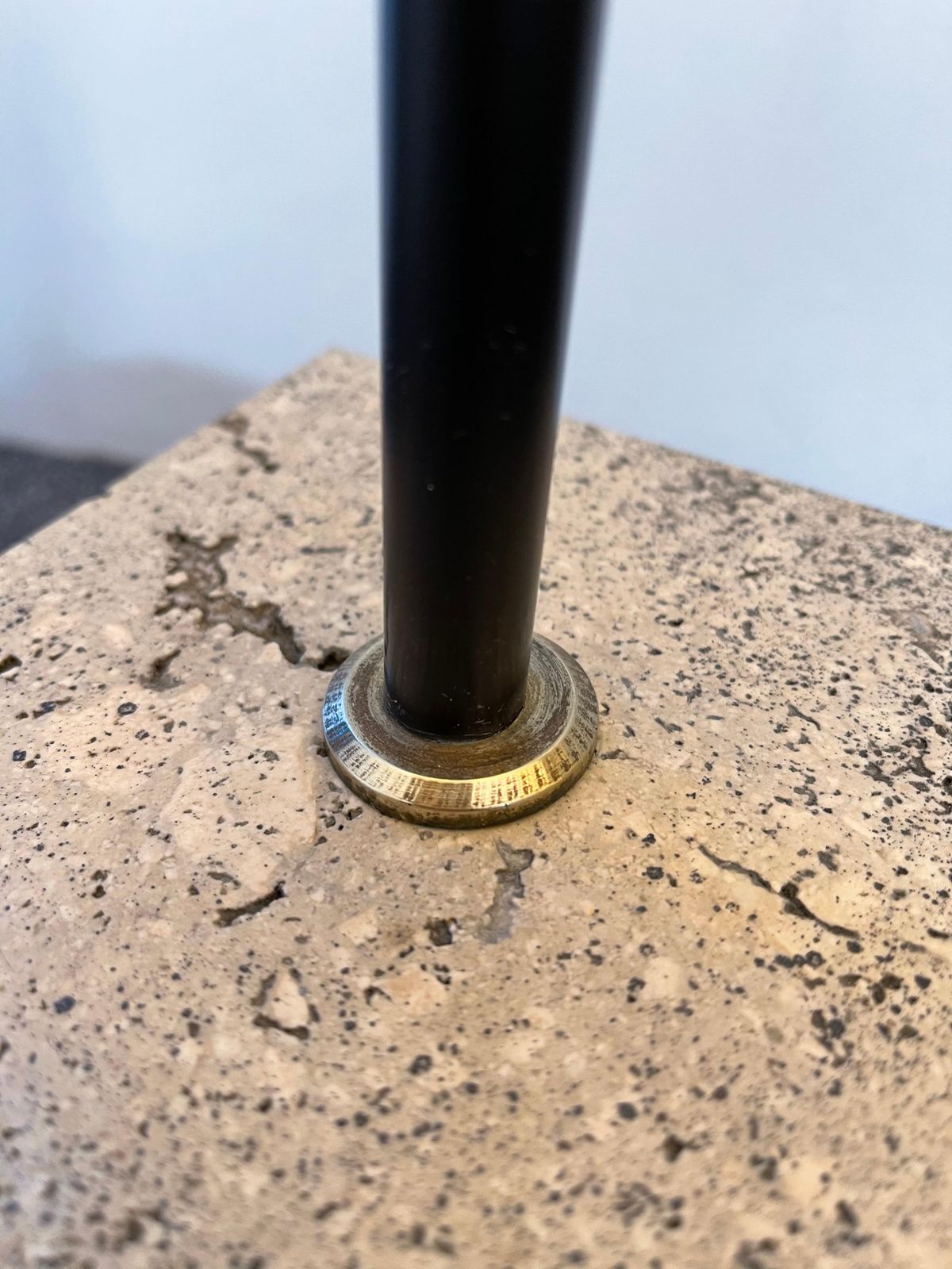 Mid Century Floor Lamp Brass And Lacquered Metal, Italy, 1950s photo vinterior