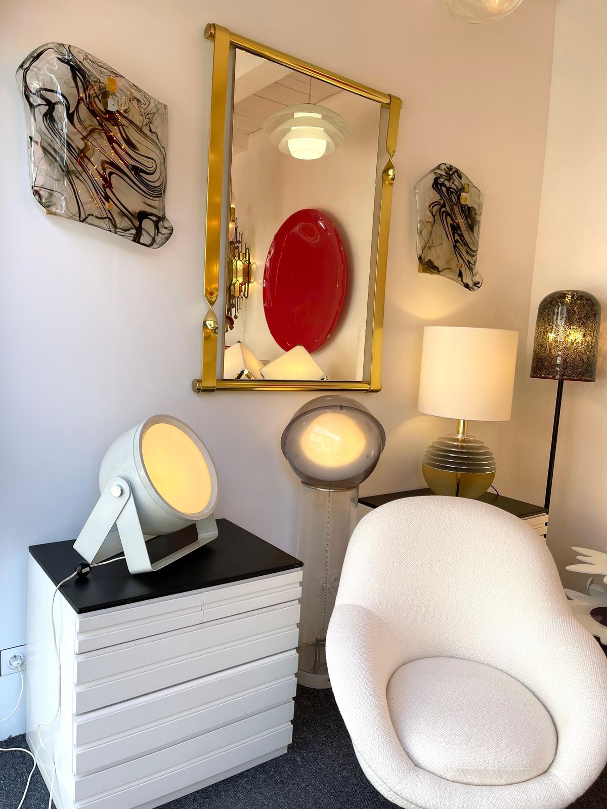 White Metal Lacquered Spot Lamp By Targetti Sankey, Italy, 1970s photo Lighting