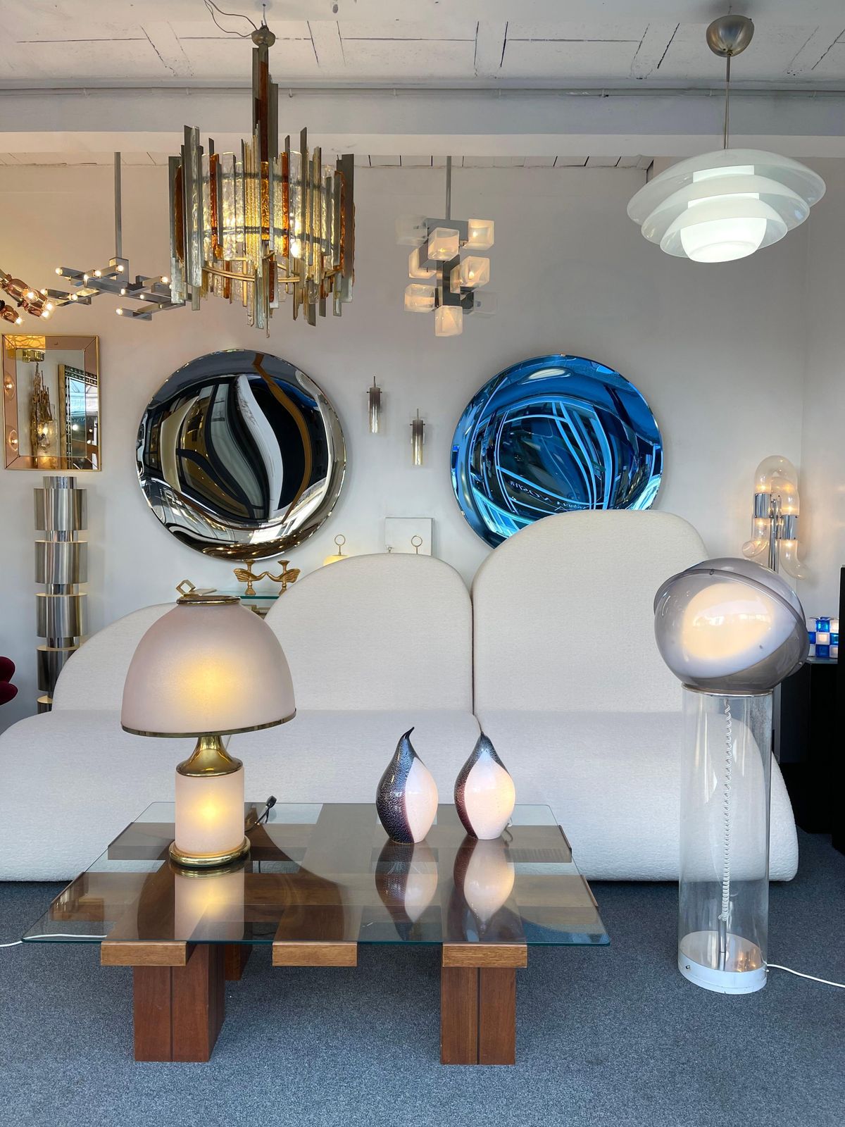 Pair Of Penguin Murano Glass Lamps, Italy, 1980s photo Lighting