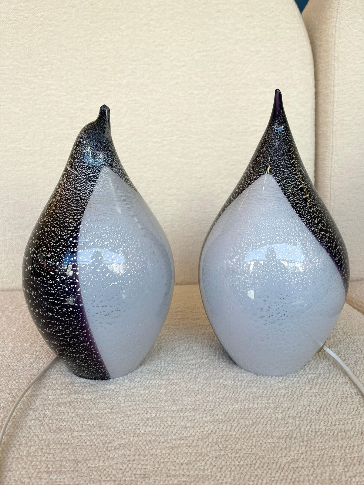 Pair Of Penguin Murano Glass Lamps, Italy, 1980s photo 2566.0