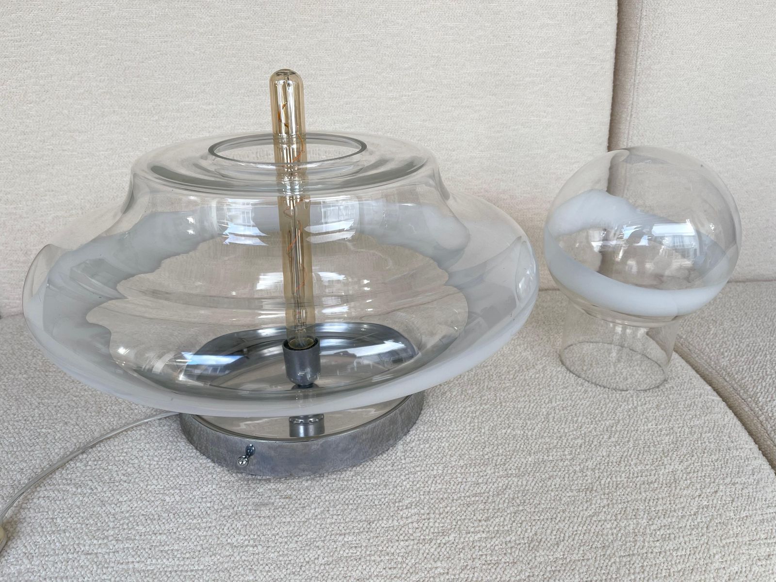 Lamp Murano Glass And Metal By Mazzega, Italy, 1970s photo 2566.0