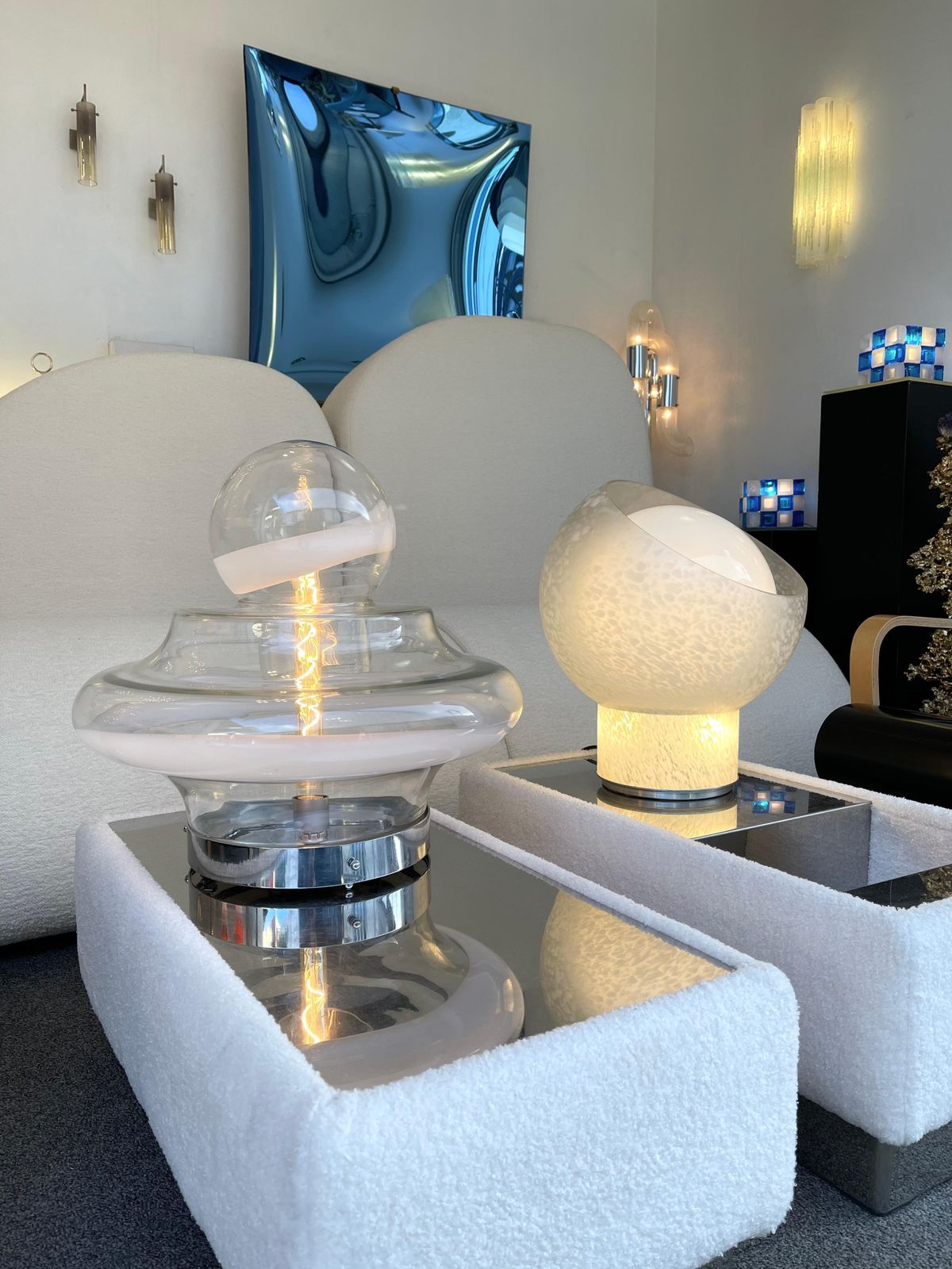 photo furniture Lamp Murano Glass And Metal By Mazzega, Italy, 1970s