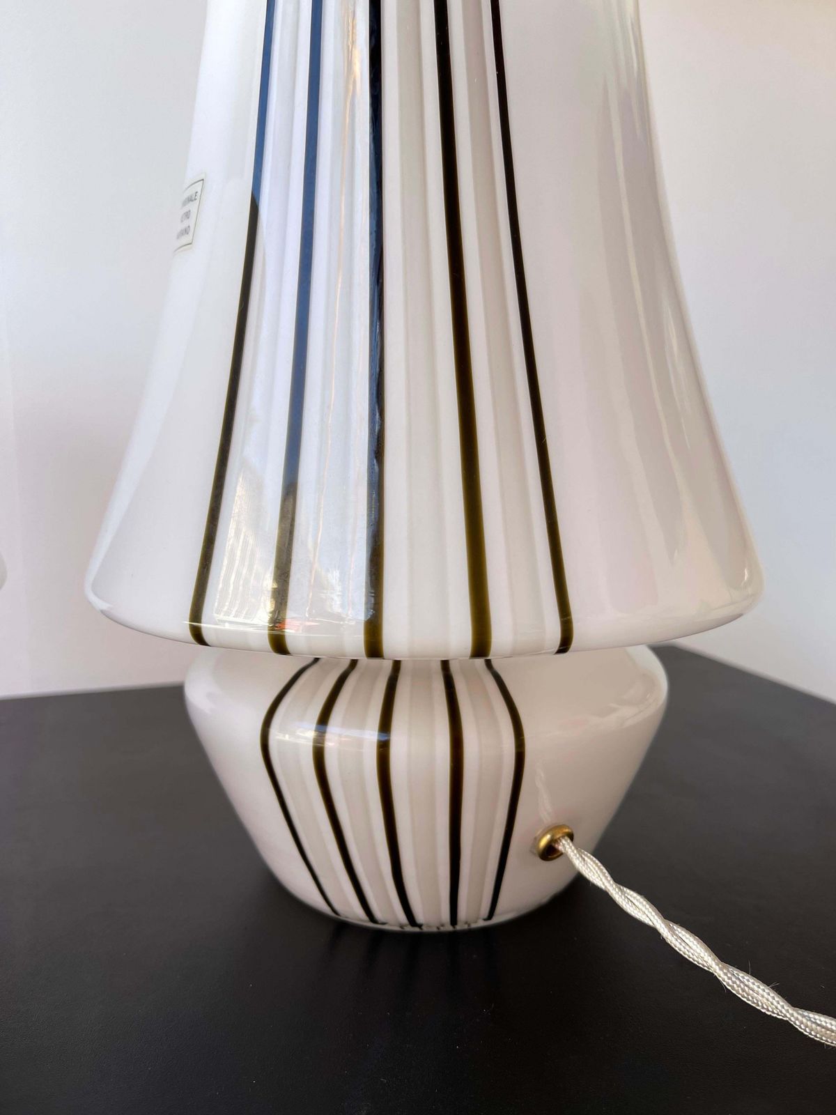 photo for sale Pair Of Stripe Murano Glass Lamps, Italy, 1970s