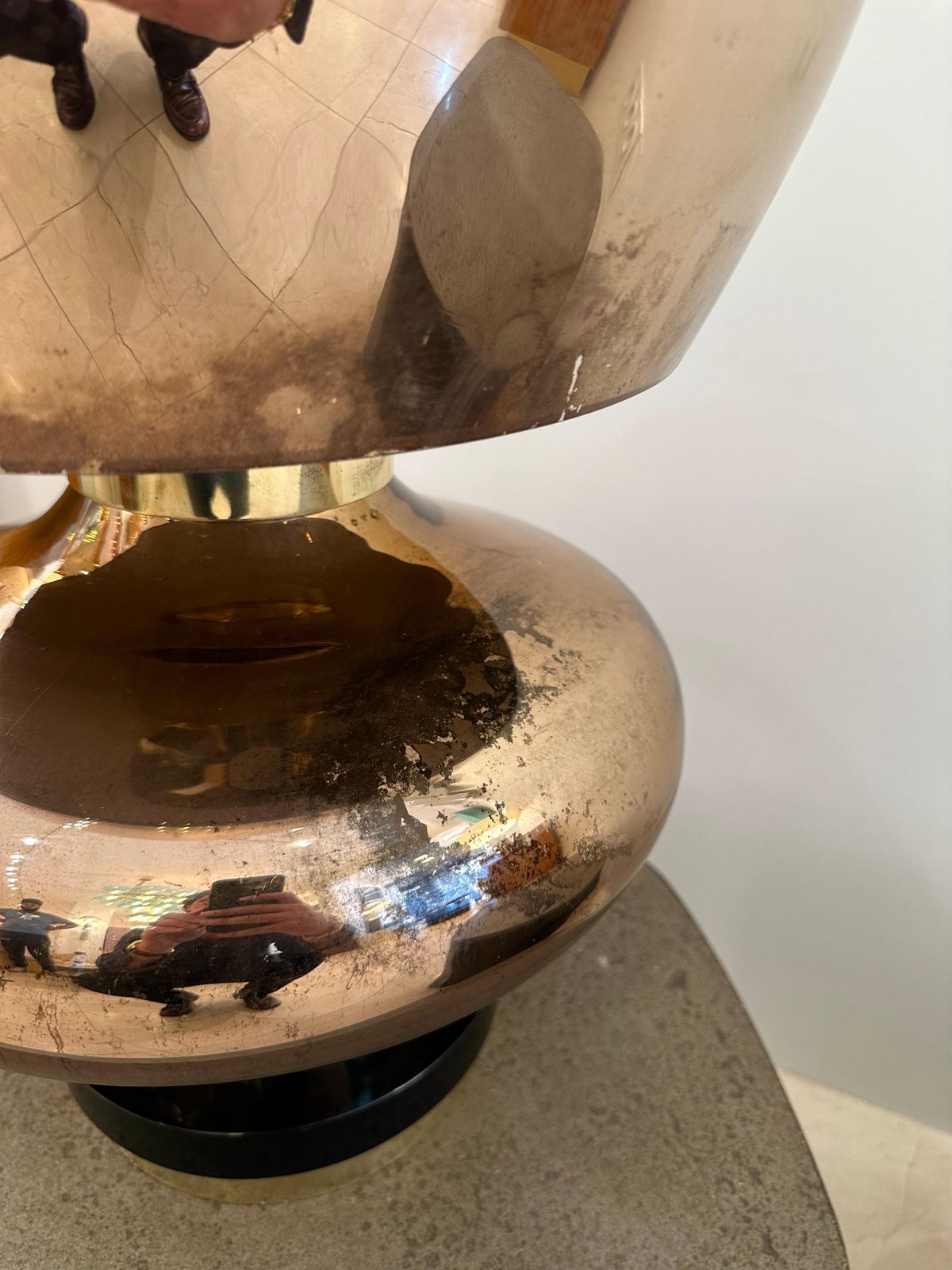 Contemporary Brass And Gold Murano Glass Lamp, Italy photo 2566.0