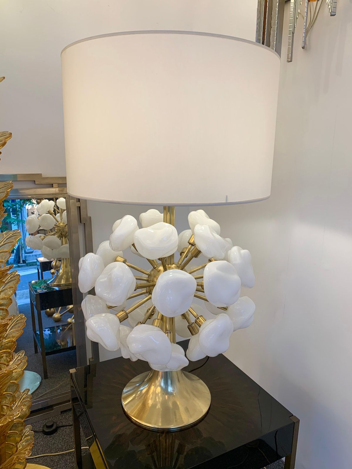 Contemporary Brass Sputnik Murano Glass Cloud Lamp, Italy photo for sale