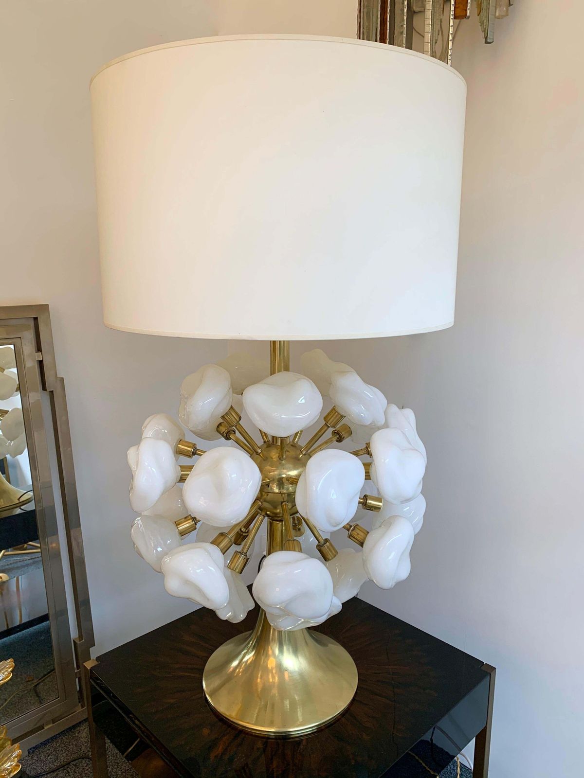 Contemporary Brass Sputnik Murano Glass Cloud Lamp, Italy photo Lighting
