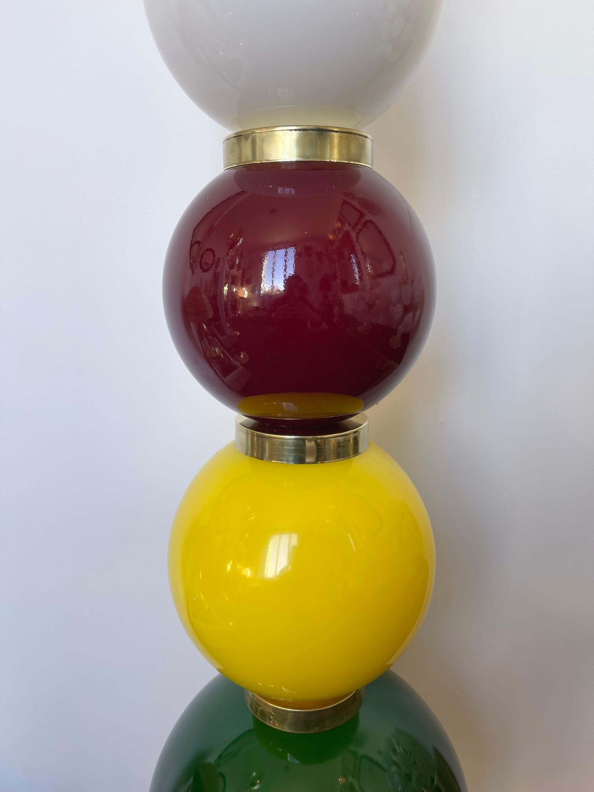 Contemporary Brass Murano Glass Atomo Ball Floor Lamp, Italy photo buy