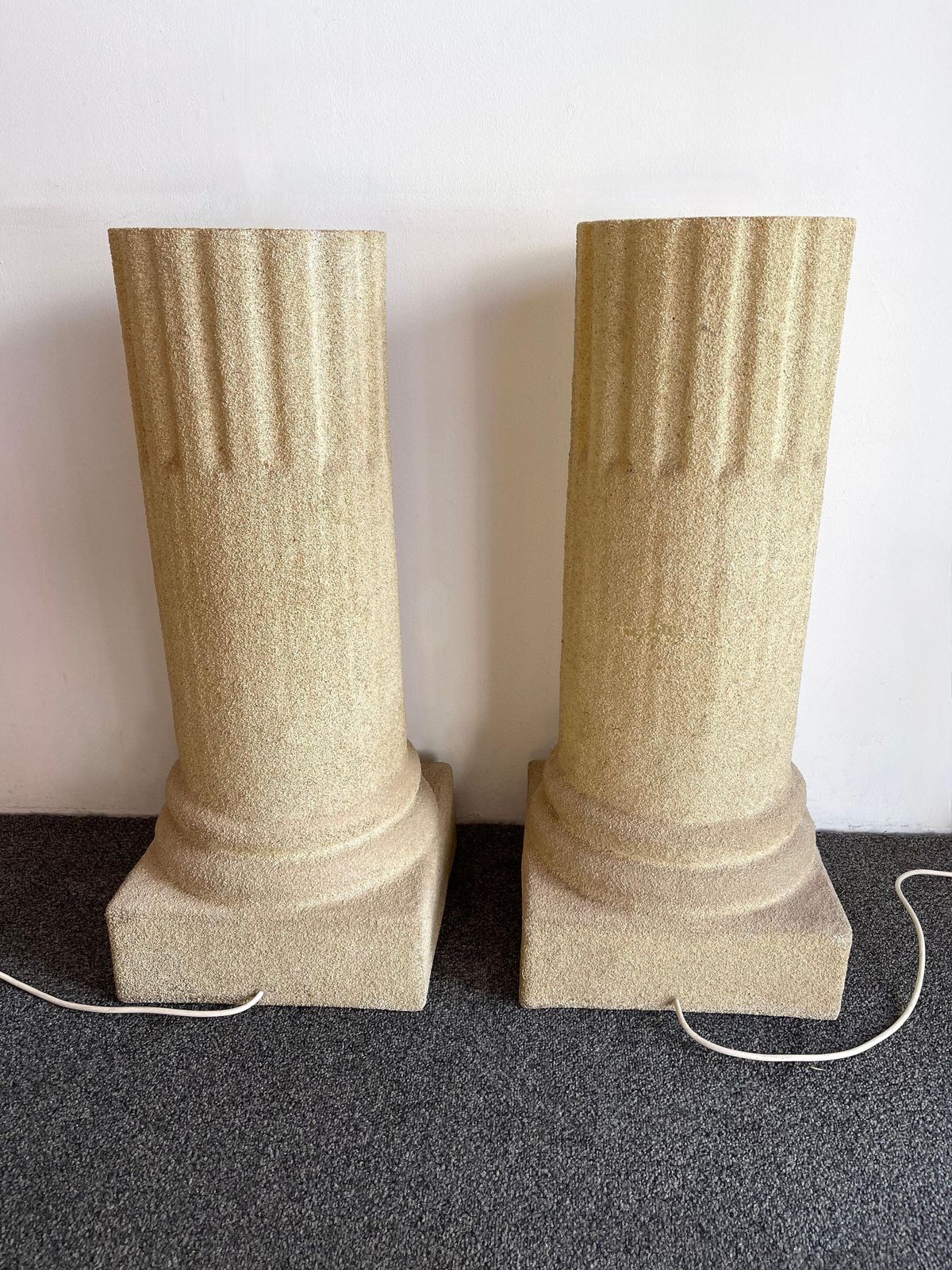 Pair Of Column Floor Lamps By Luciano Sartini For Singleton, Italy, 1970s photo for sale