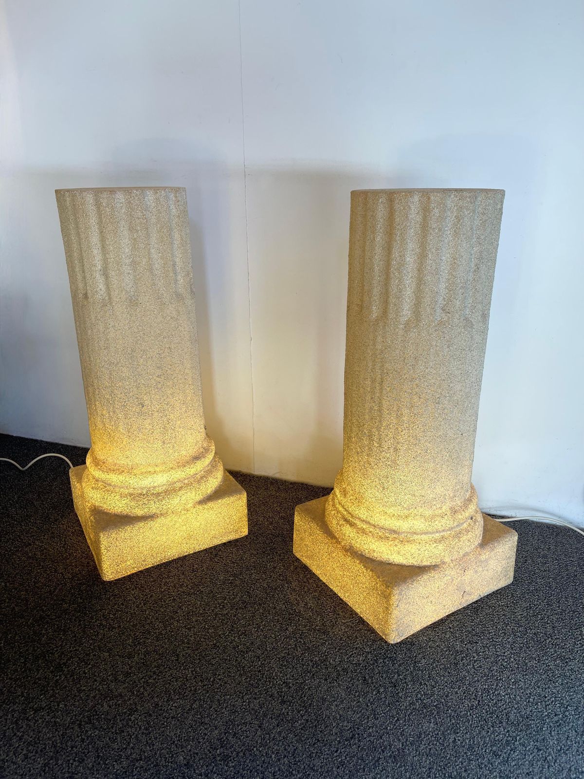 Pair Of Column Floor Lamps By Luciano Sartini For Singleton, Italy, 1970s photo Lighting