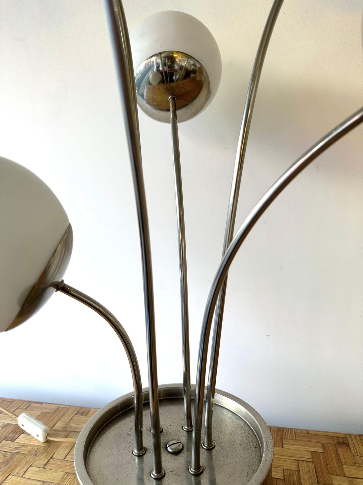 Lighting Lamp Metal And Opaline Glass By Pia Guidetti Crippa For Lumi, Italy, 1970s photo