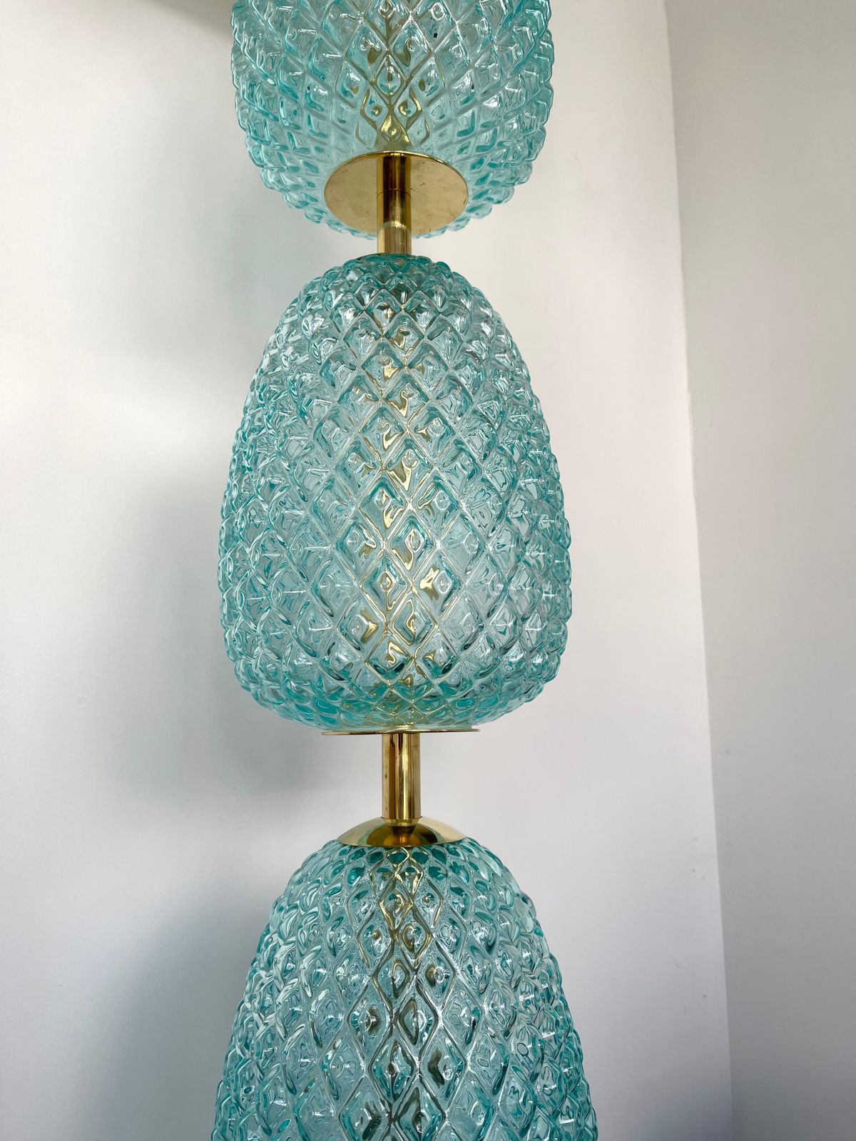 Contemporary Brass Pineapple Murano Glass Floor Lamp, Italy photo 3849.0