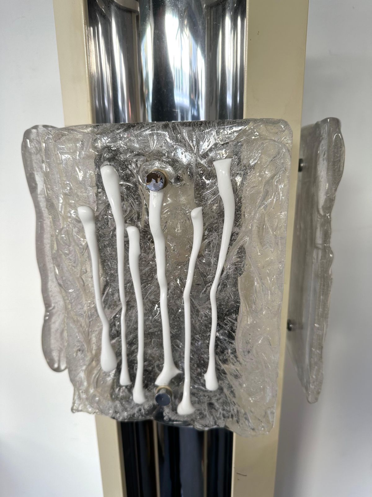 photo for sale Mid Century Modern Murano Glass And Metal Floor Lamp By Esperia, Italy, 1970s