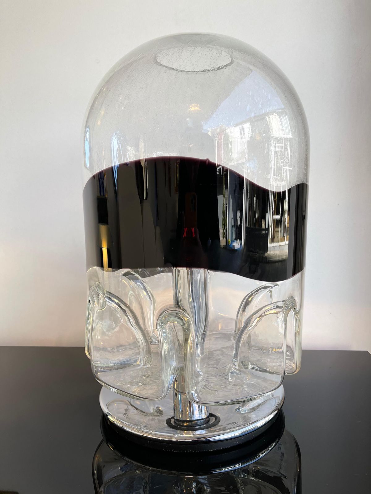 photo for sale Casper Lamp Murano Glass And Metal By Toni Zuccheri For Veart, Italy, 1980s