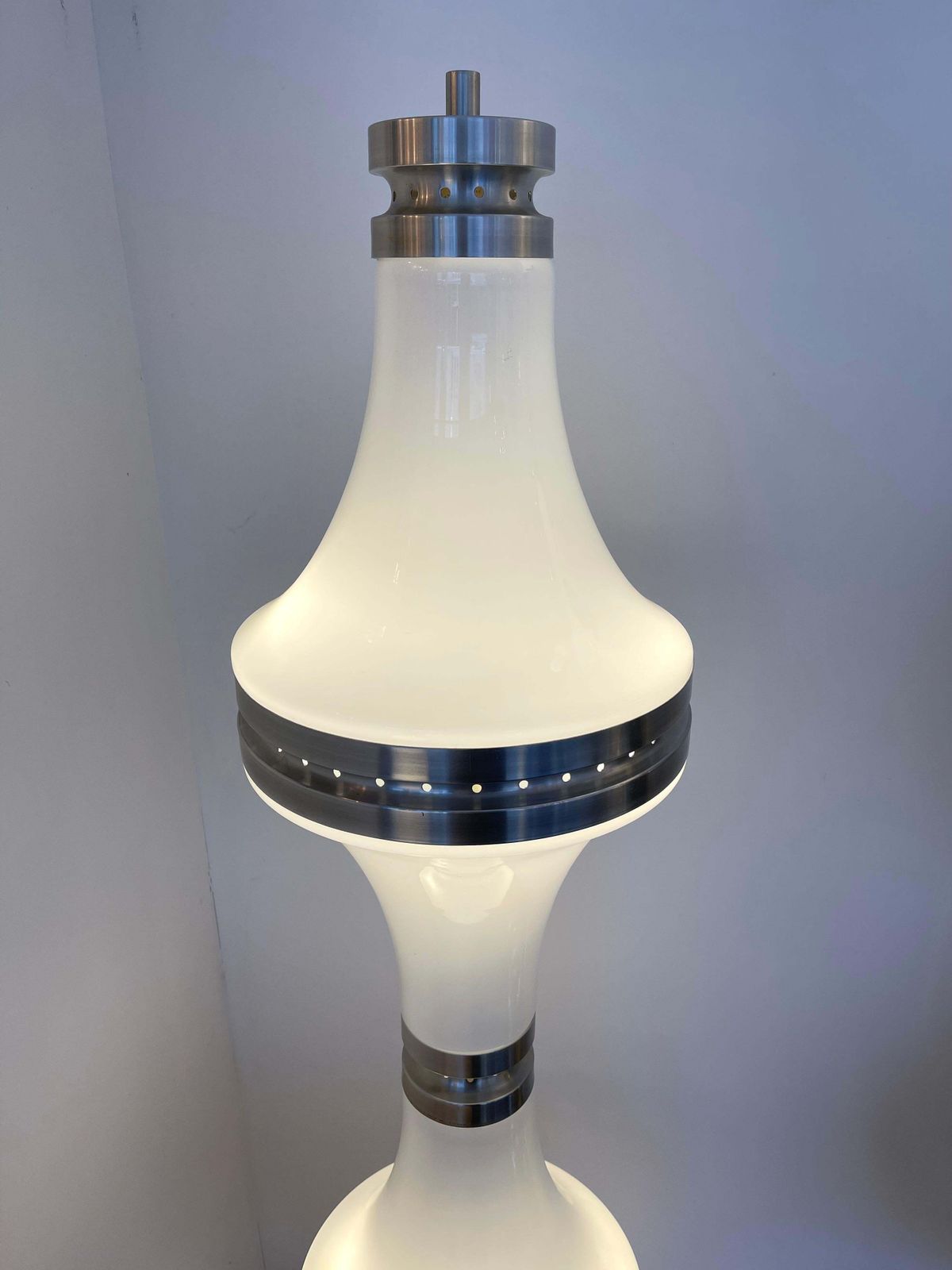 Floor Lamp Diabolo Murano Glass And Metal By Mazzega, Italy, 1970s photo for sale