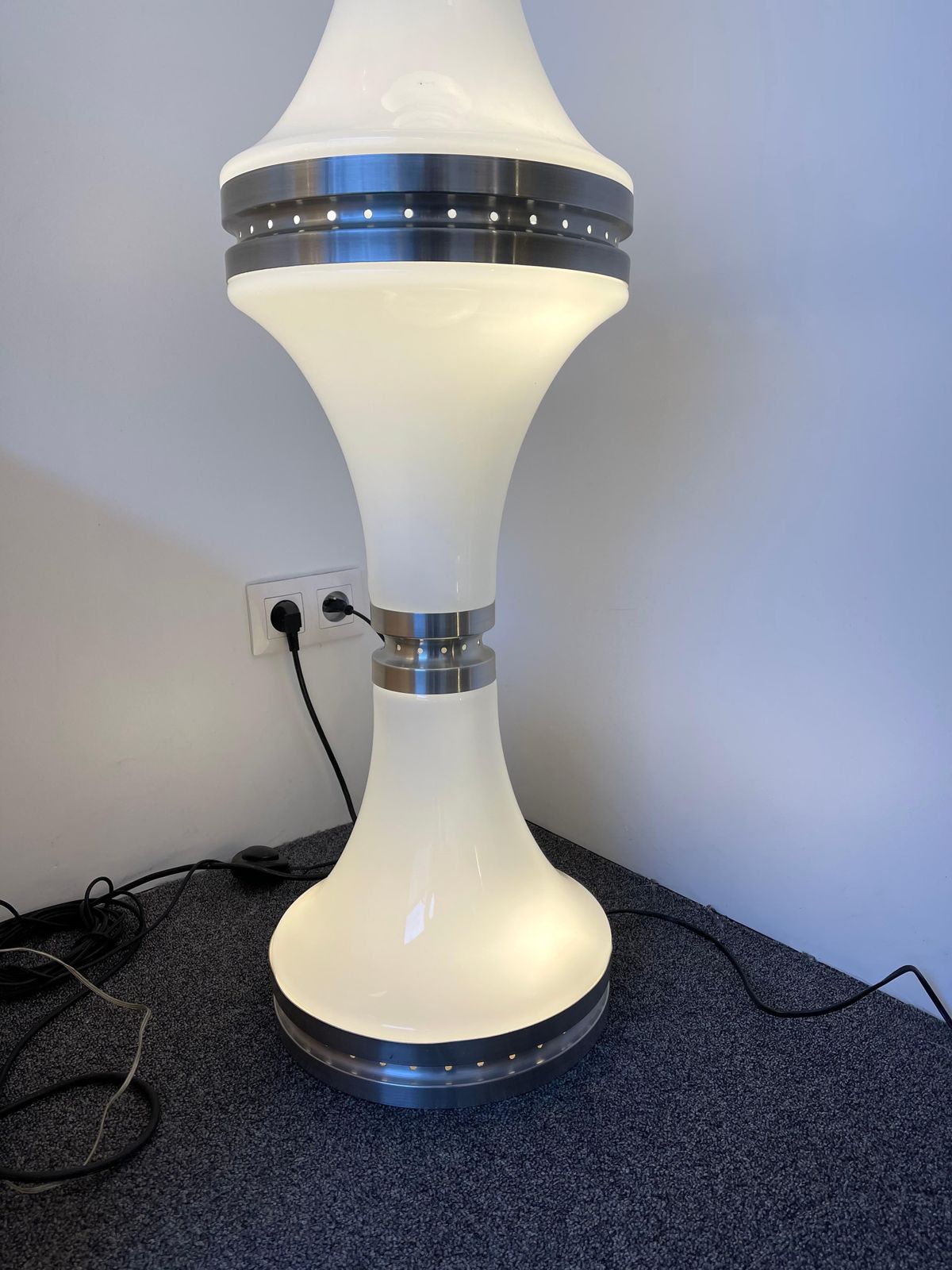 Floor Lamp Diabolo Murano Glass And Metal By Mazzega, Italy, 1970s photo Lighting