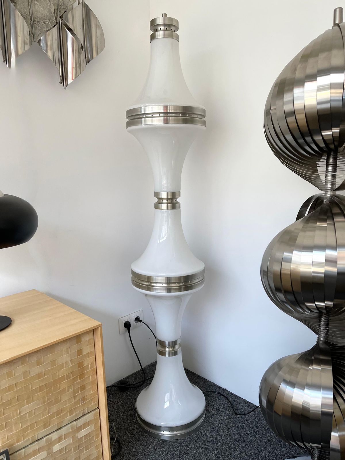 photo furniture Floor Lamp Diabolo Murano Glass And Metal By Mazzega, Italy, 1970s