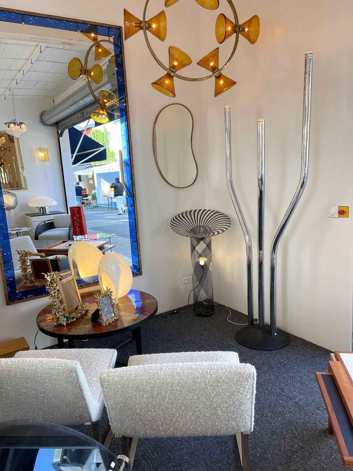 Lighting Tall Organ Modular Tube Metal Chrome Floor Lamp By Reggiani, Italy, 1970s photo