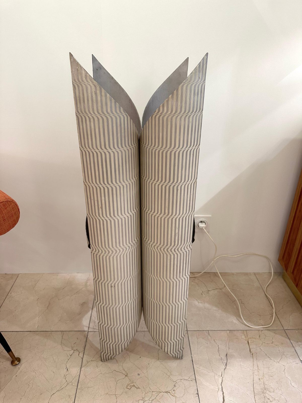 Lighting Mid Century Modern Metal Sculpture Floor Lamp By Burchiellaro, Italy, 1970s photo