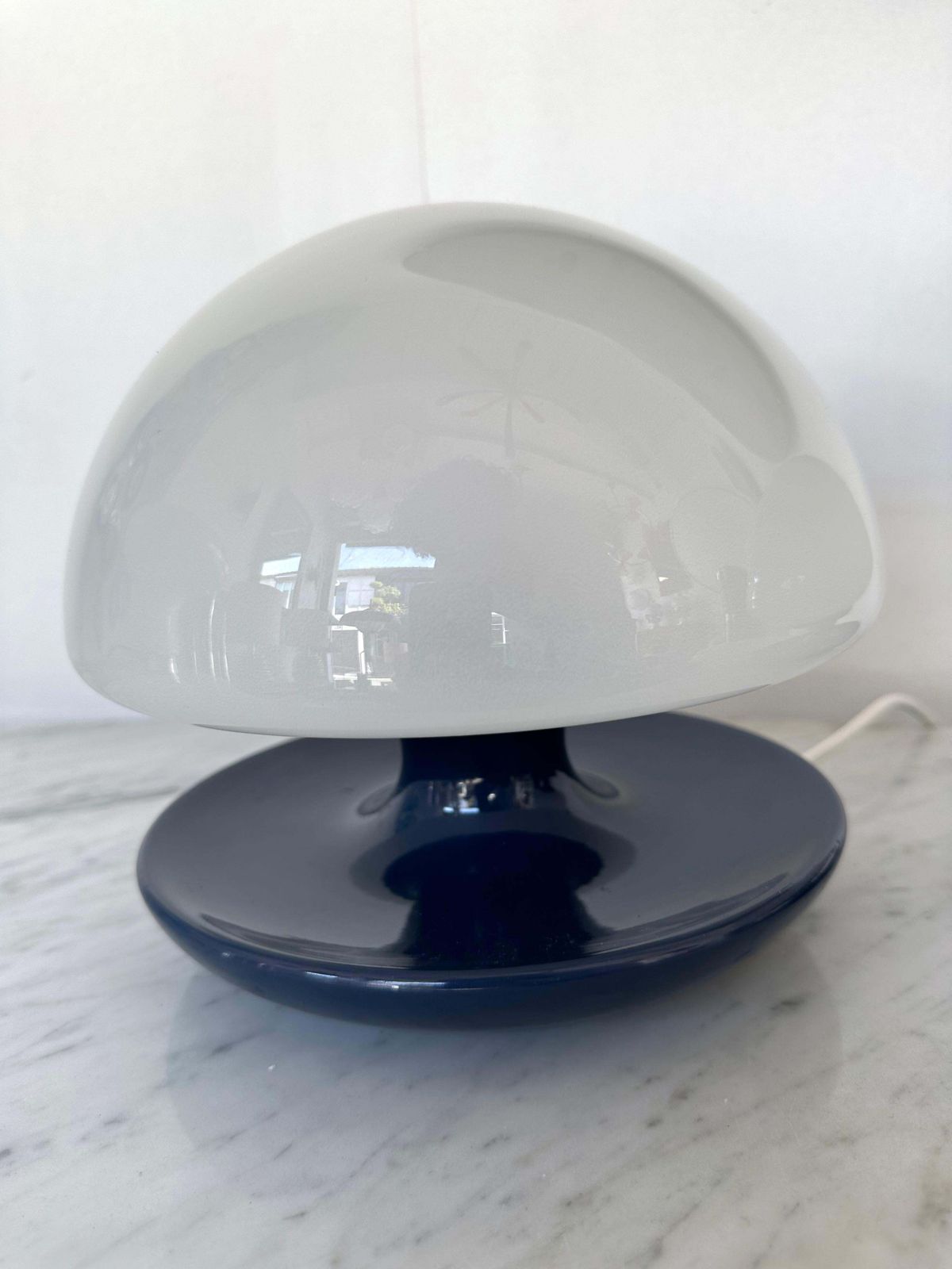 Pair Of Blue Metal And Glass Lamps By Vittorio Balli For Sirrah, Italy, 1970s photo buy