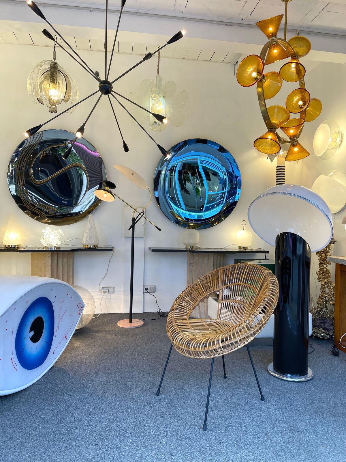 Mid Century Modern  Reading Floor Lamp Brass Lacquered Metal, Italy, 1950s photo Lighting