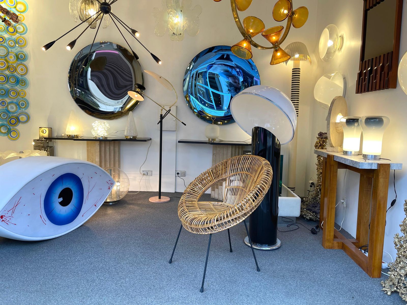 Mid Century Modern  Reading Floor Lamp Brass Lacquered Metal, Italy, 1950s photo 5816.0