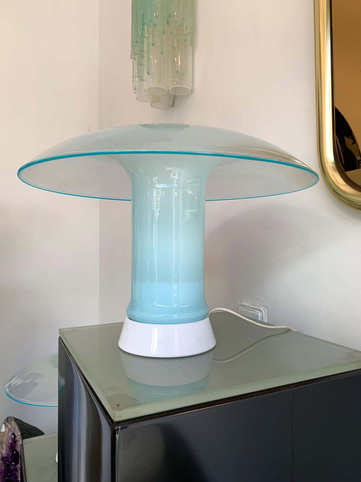 Pair Of Murano Glass Lamps By Carlo Nason For Selenova, Italy, 1970s photo vintage