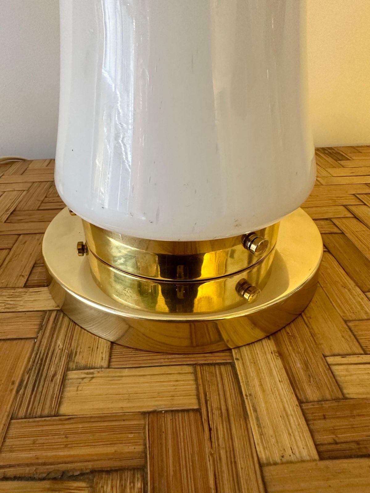 photo furniture Pair Of Murano Glass And Brass Lamps By Mazzega, Italy, 1970s