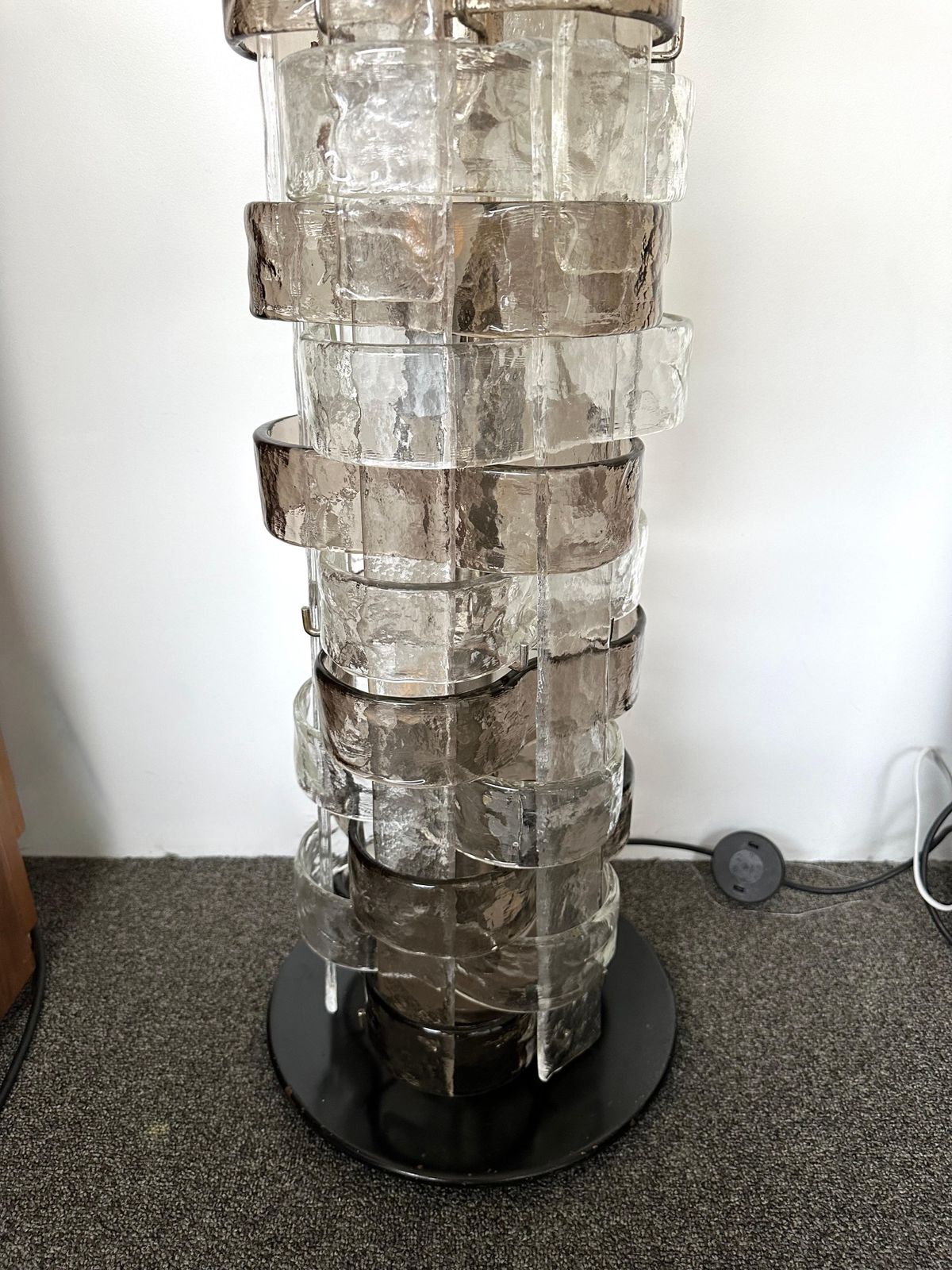 photo for sale Floor Lamp Lt378 Murano Glass By Carlo Nason For Mazzega, Italy, 1970s