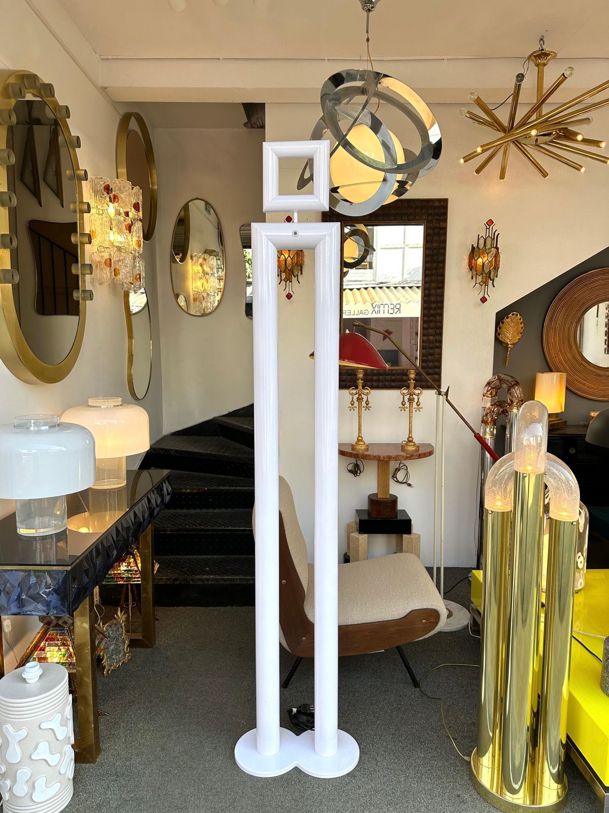 photo vinterior Pair Of Metal Floor Lamps Boy And Girl By Remo Buti For Neofos, Italy, 1980s